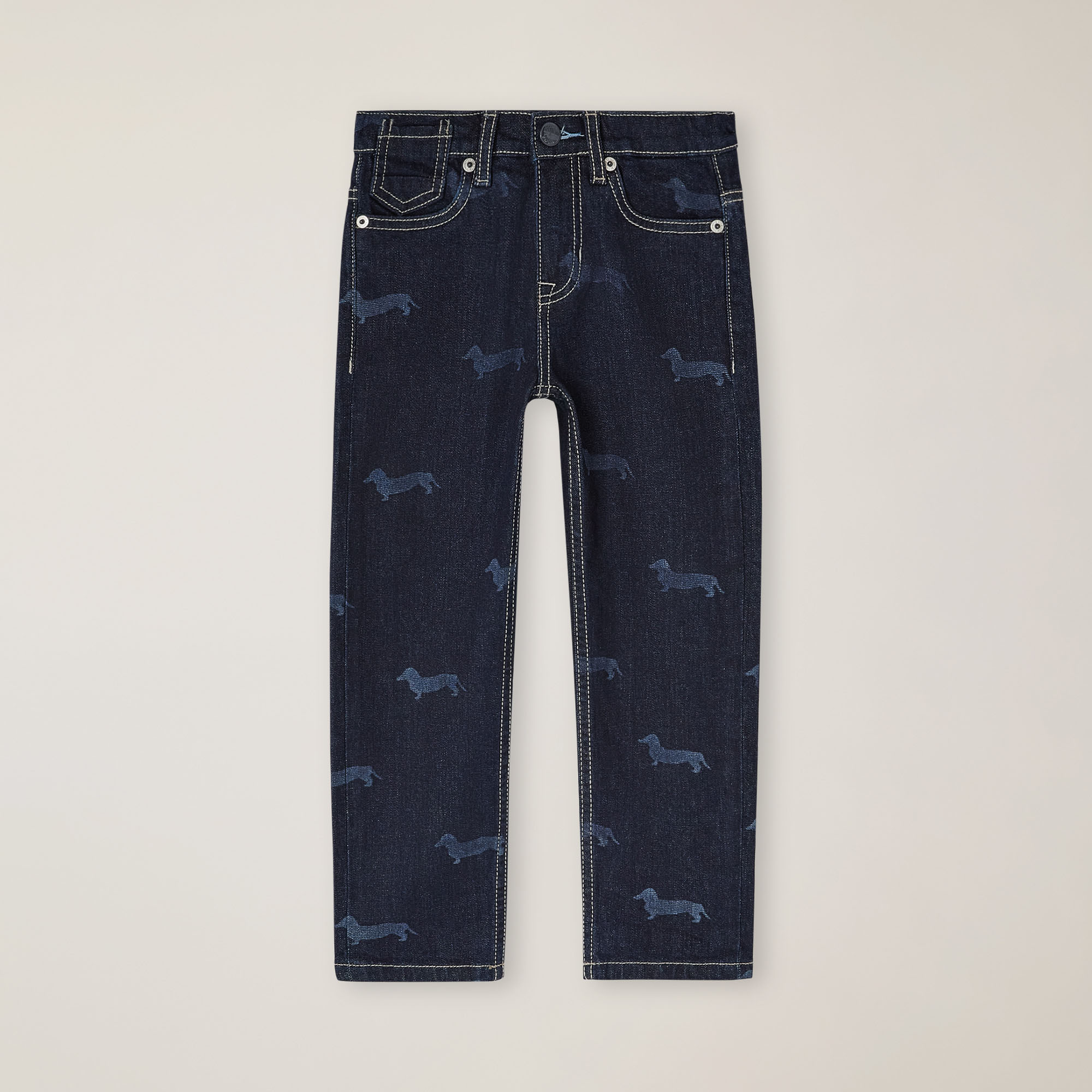 Denim con Bassotti all over, Blu Navy, large image number 0