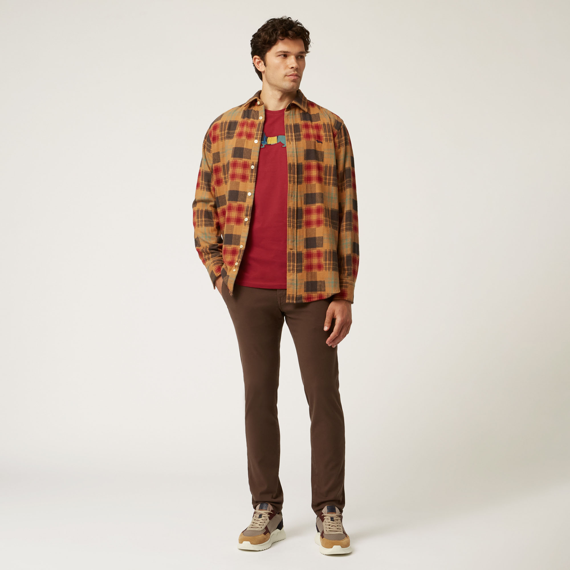 Cotton T-Shirt With Multicolored Dachshund, Purple, large image number 3