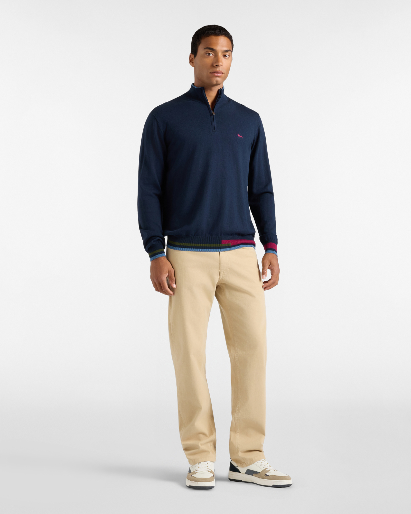 Men&rsquo;s regular-fit  stretch cotton 5-pocket trousers, BEIGE, large image number 3