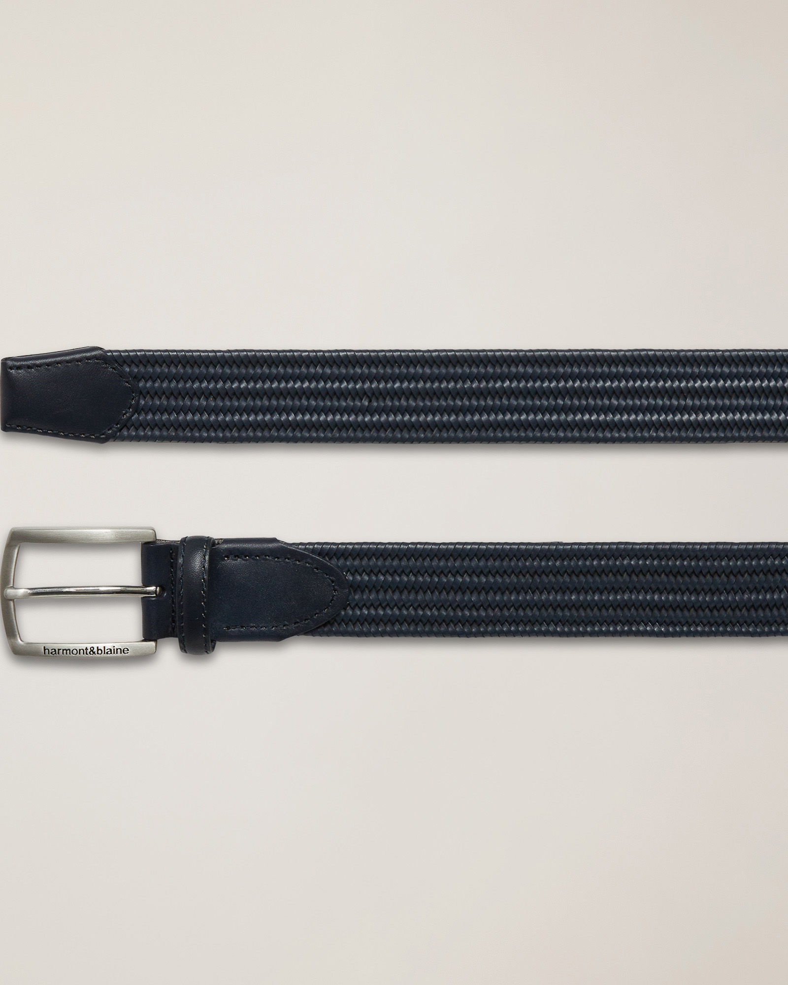 Woven Leather Belt, Blue, large image number 1
