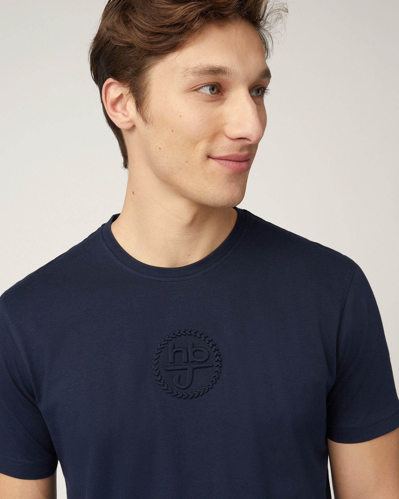 T-shirt with Monogram Print, Dark Blue, large image number 2