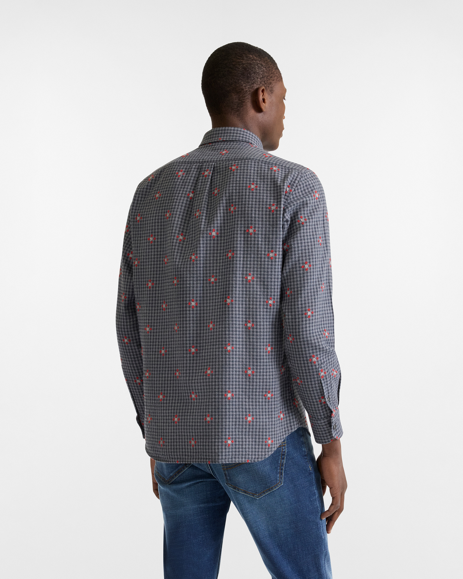 Camisa de Algodón Oxford con Motivo Fil Coupé
