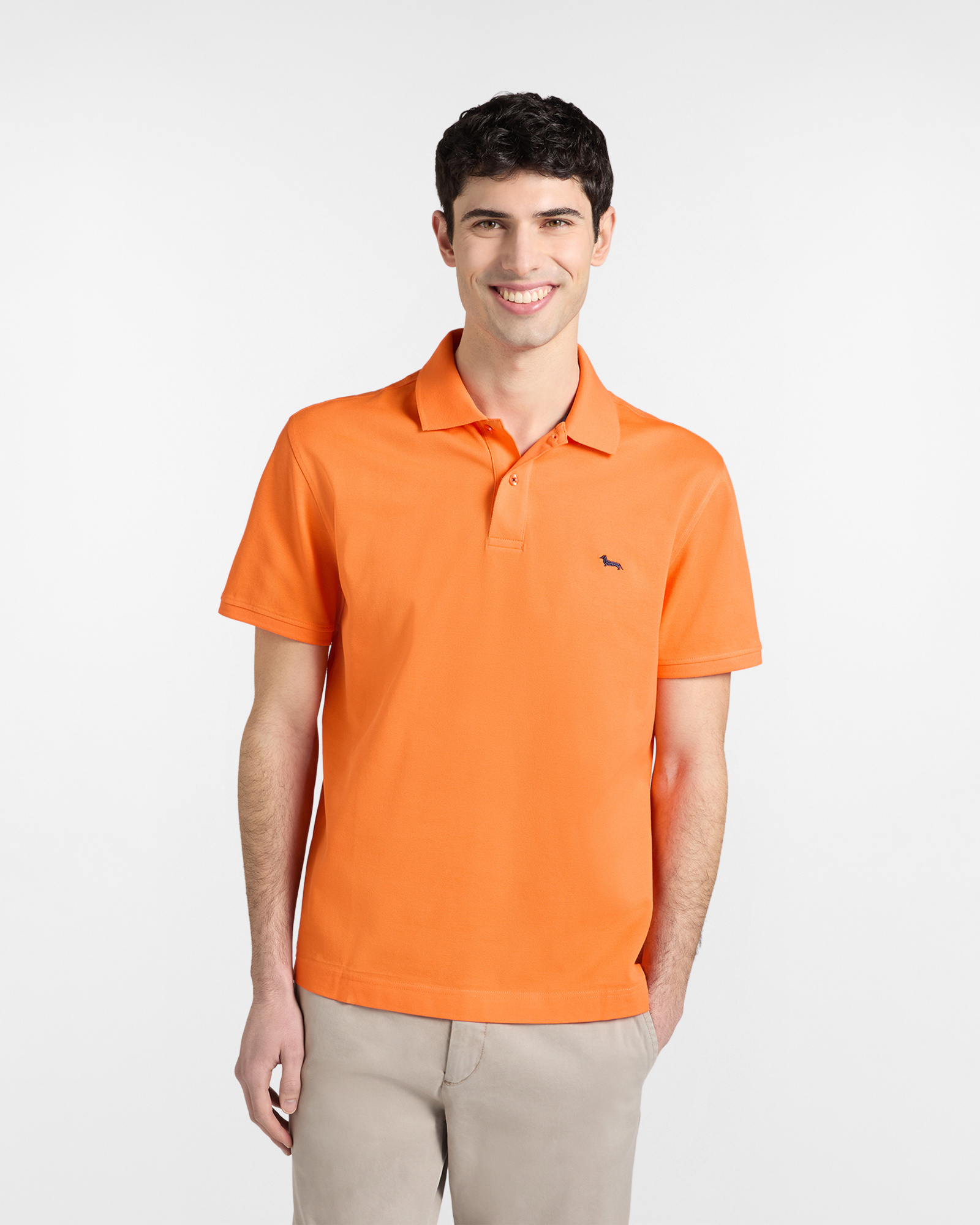 Harmont&Blaine - Polo Uomo Basic in Piqué, Uomo, Arancio, Taglia: S