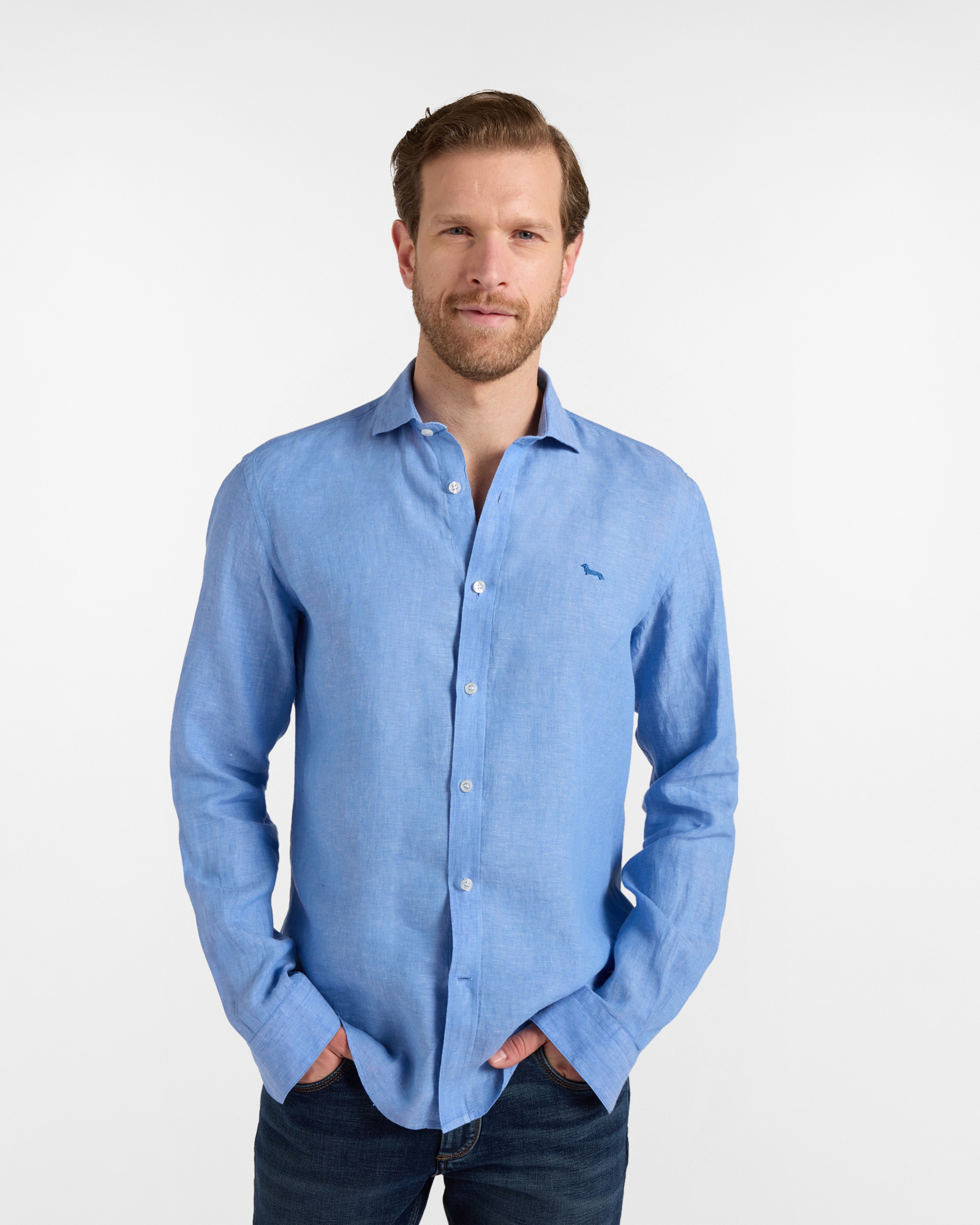 Men's narrow-fit linen shirt