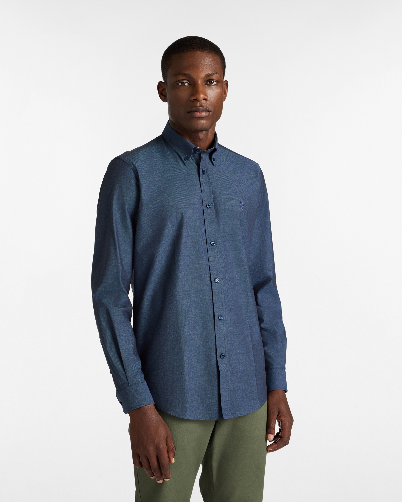 Cotton Shirt with Contrast Interiors