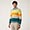 Jersey De Cuello Redondo A Rayas Con Bloques De Colores, Beige, swatch