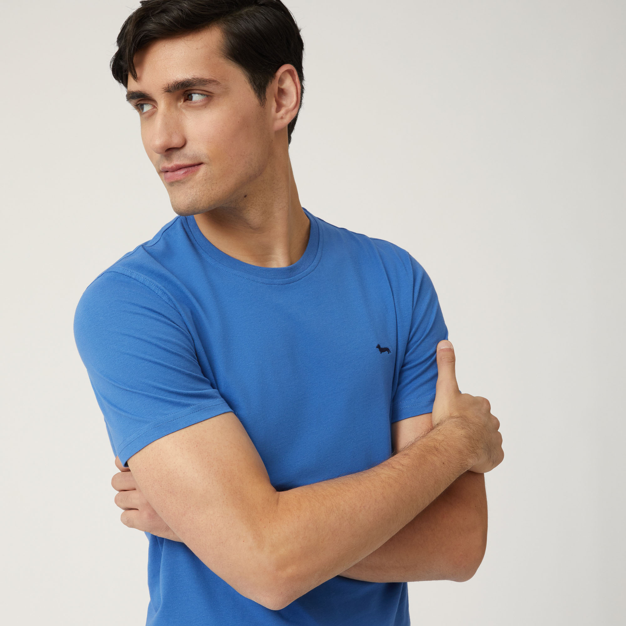 Cotton Jersey T-Shirt, Blue, large image number 2