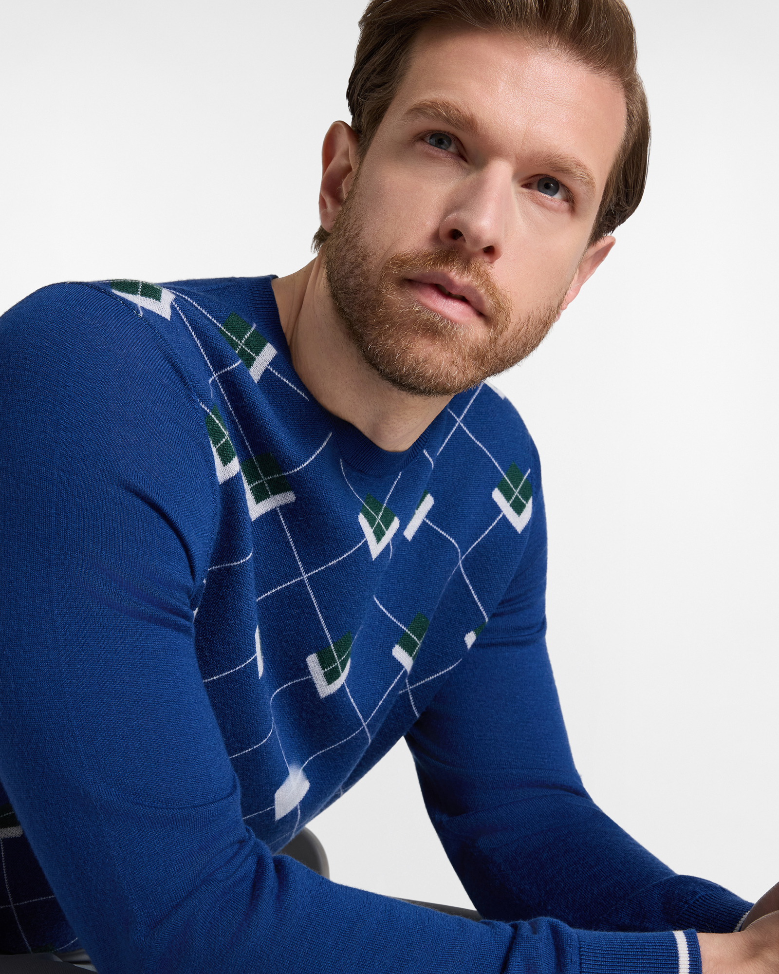 PARICOLLO  NEW ARGYLE FRONT, ELECTRIC BLUE, large image number 2