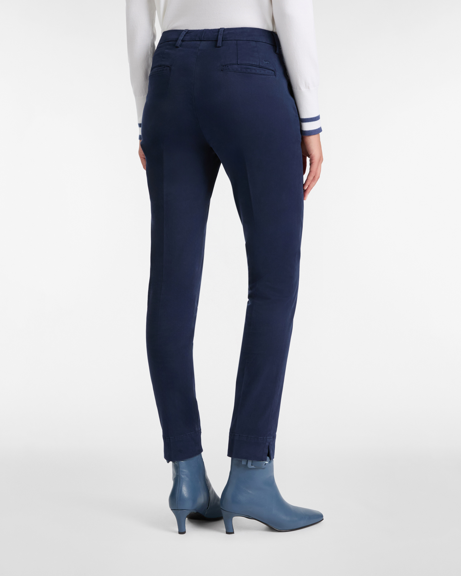 Stretch Gabardine Trousers, Navy Blue, large image number 1