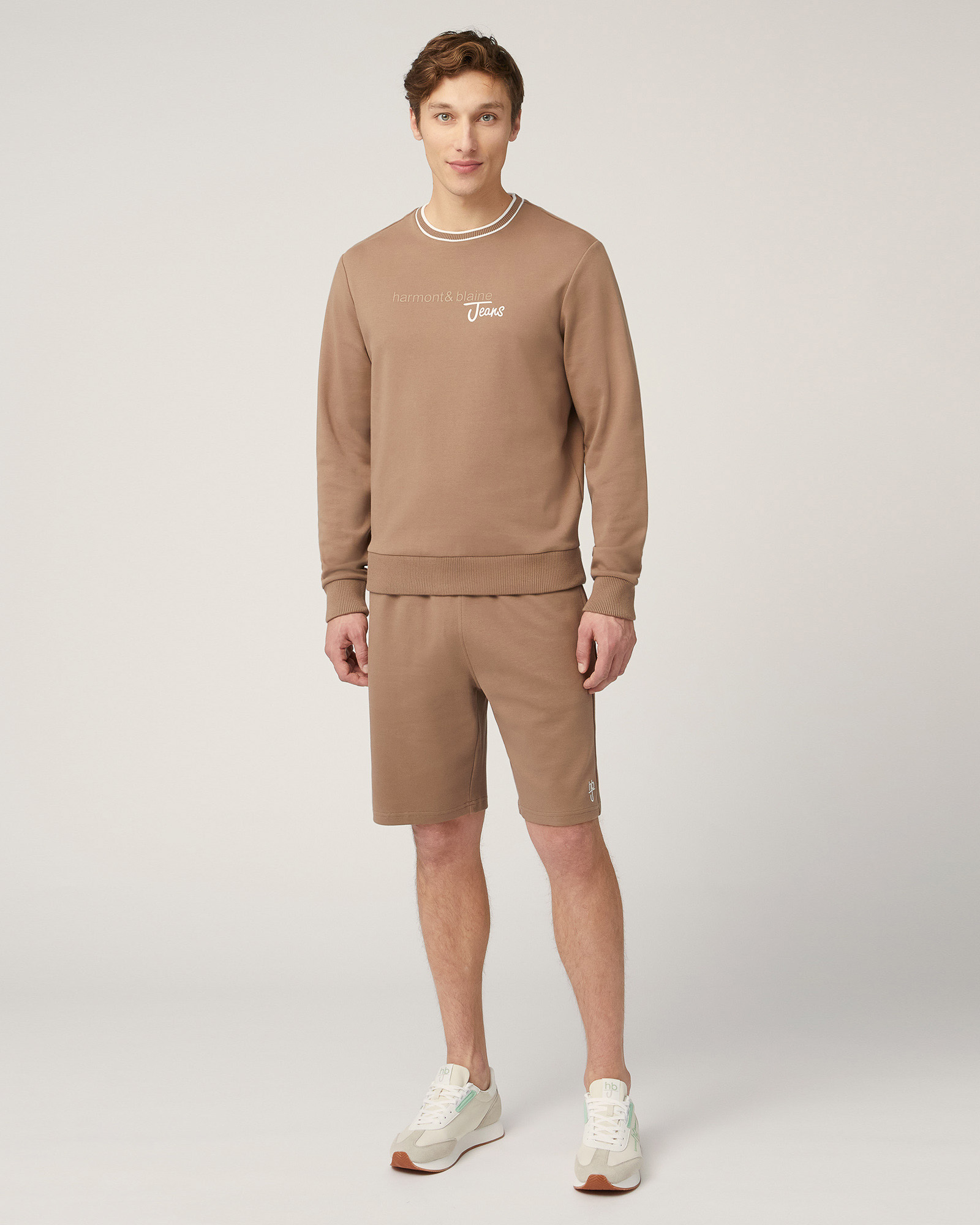 Cotton Sweatshirt with Lettering, Light Brown, large image number 3