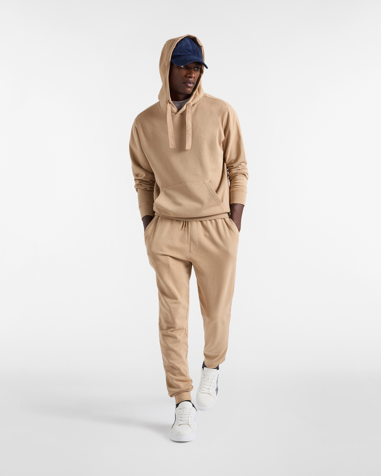 Hooded Sweatshirt Suit, Beige, large image number 3