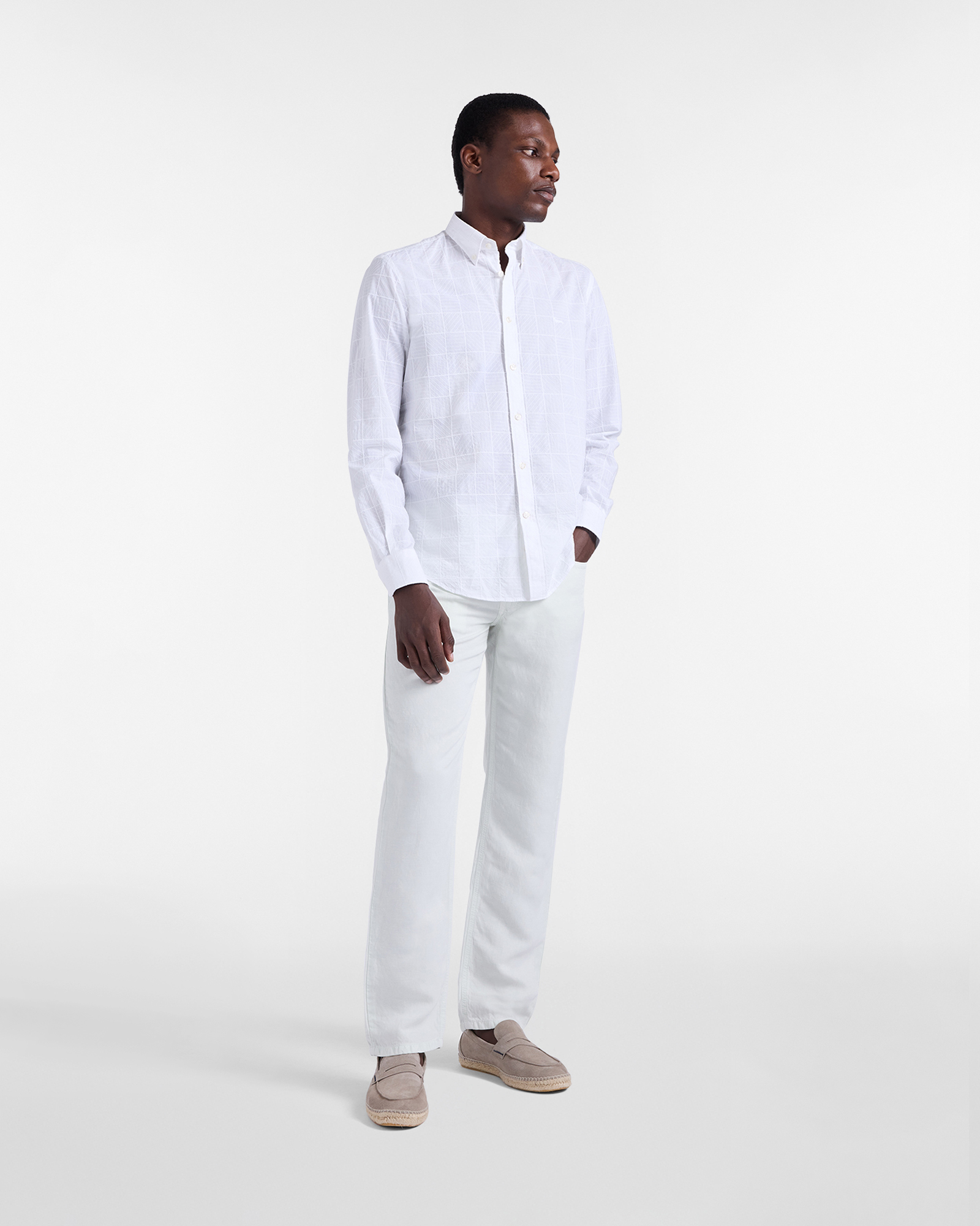 Embroidered check shirt, White, large image number 3