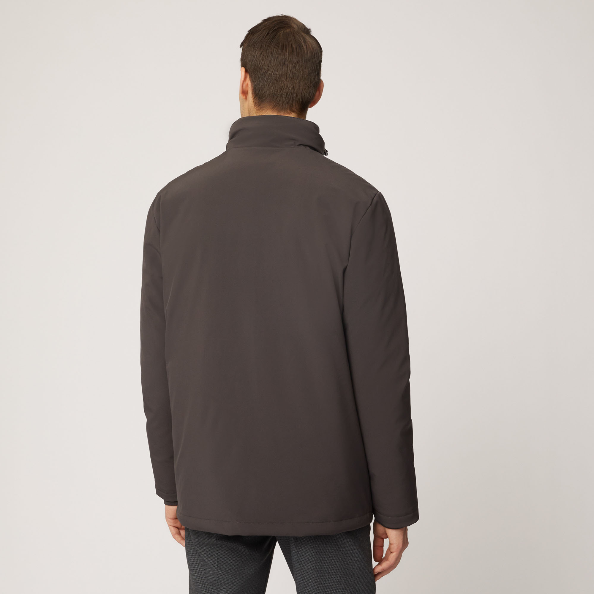 Giubbotto Con Collo Alto, Marrone Scuro, large image number 1