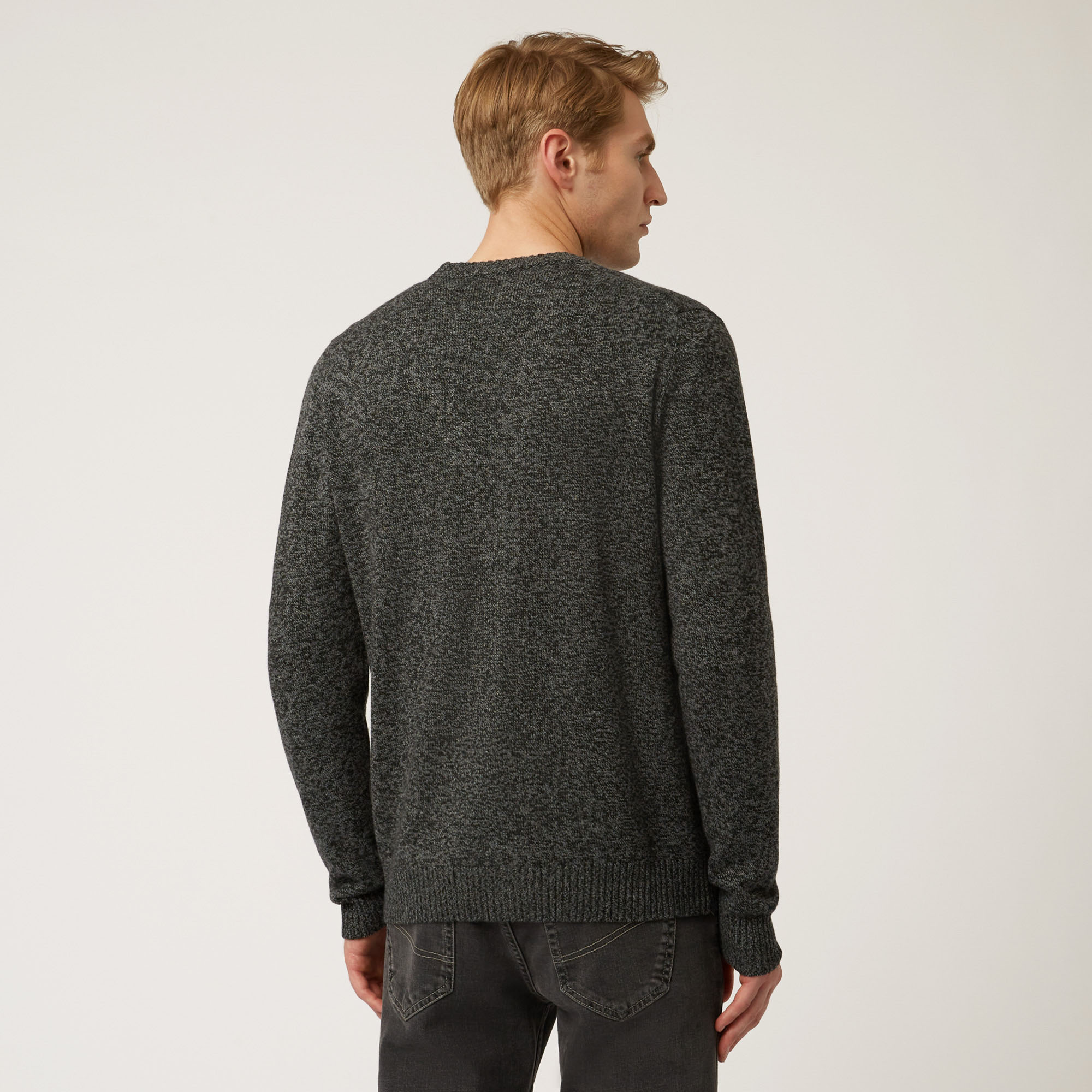 Cardigan Con Scollo A V E Bottoni, Grigio, large image number 1