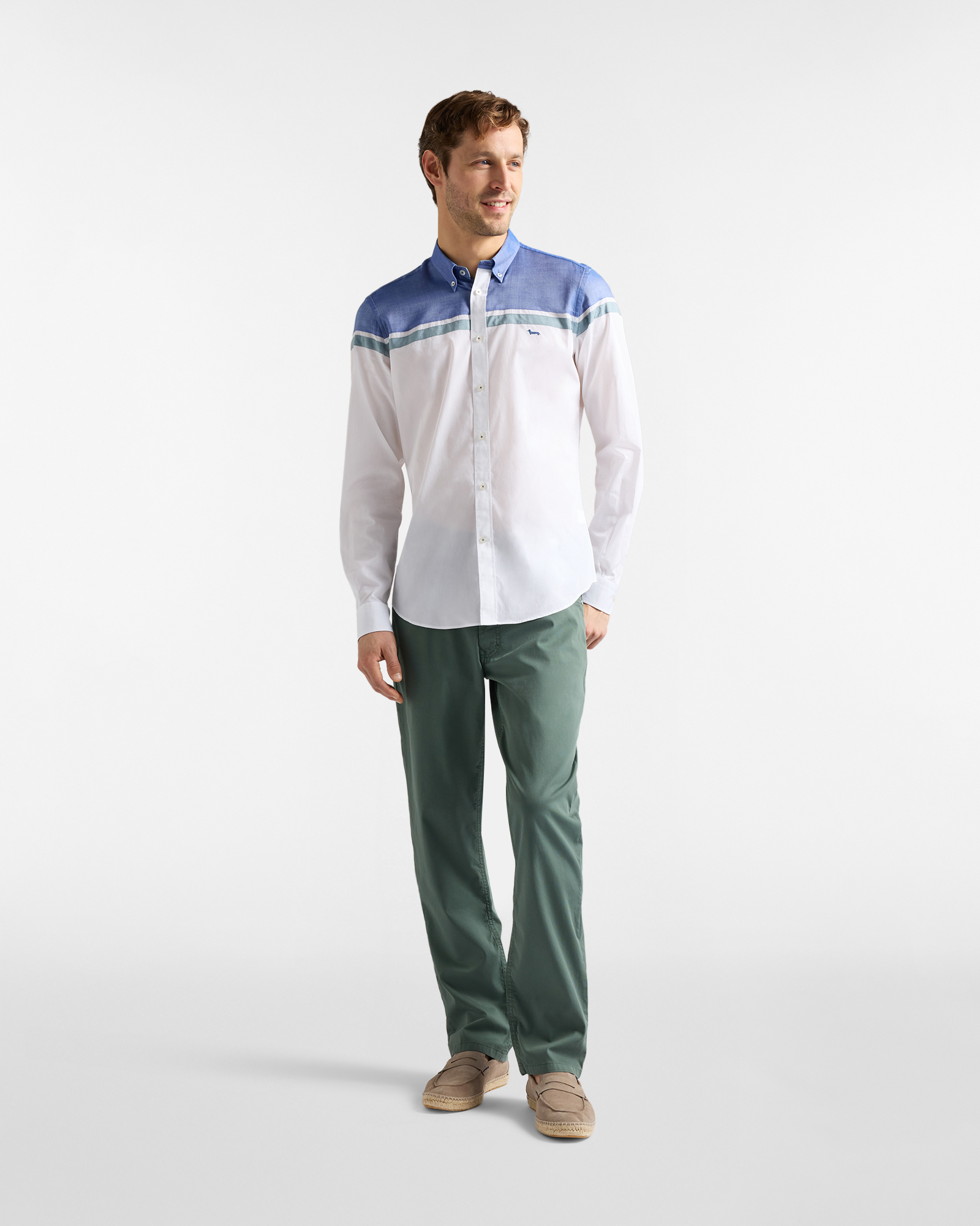 Men's regular-fit shirt with contrasts, White, large image number 3