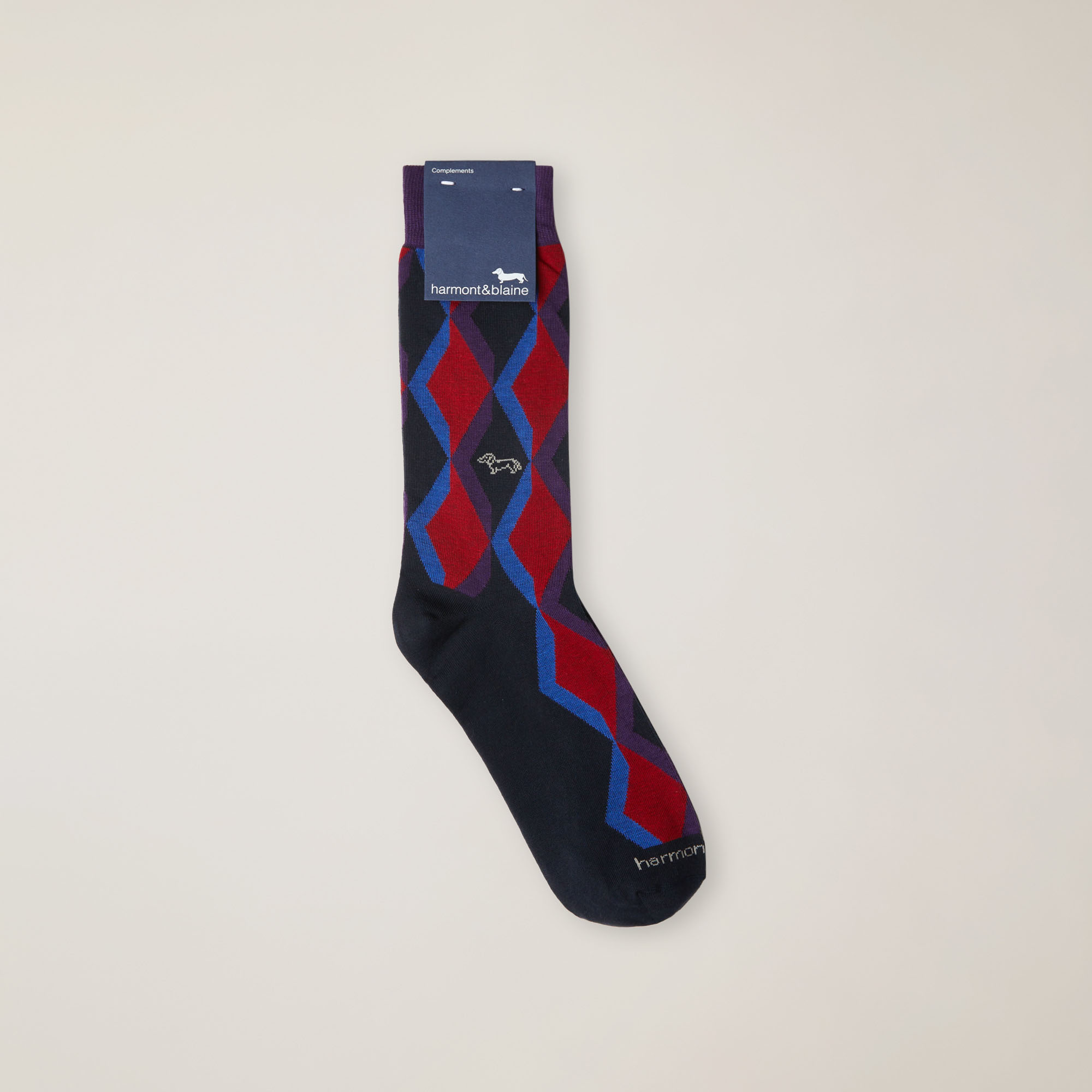 Short Argyle-Patterned Socks, Blue, large image number 0