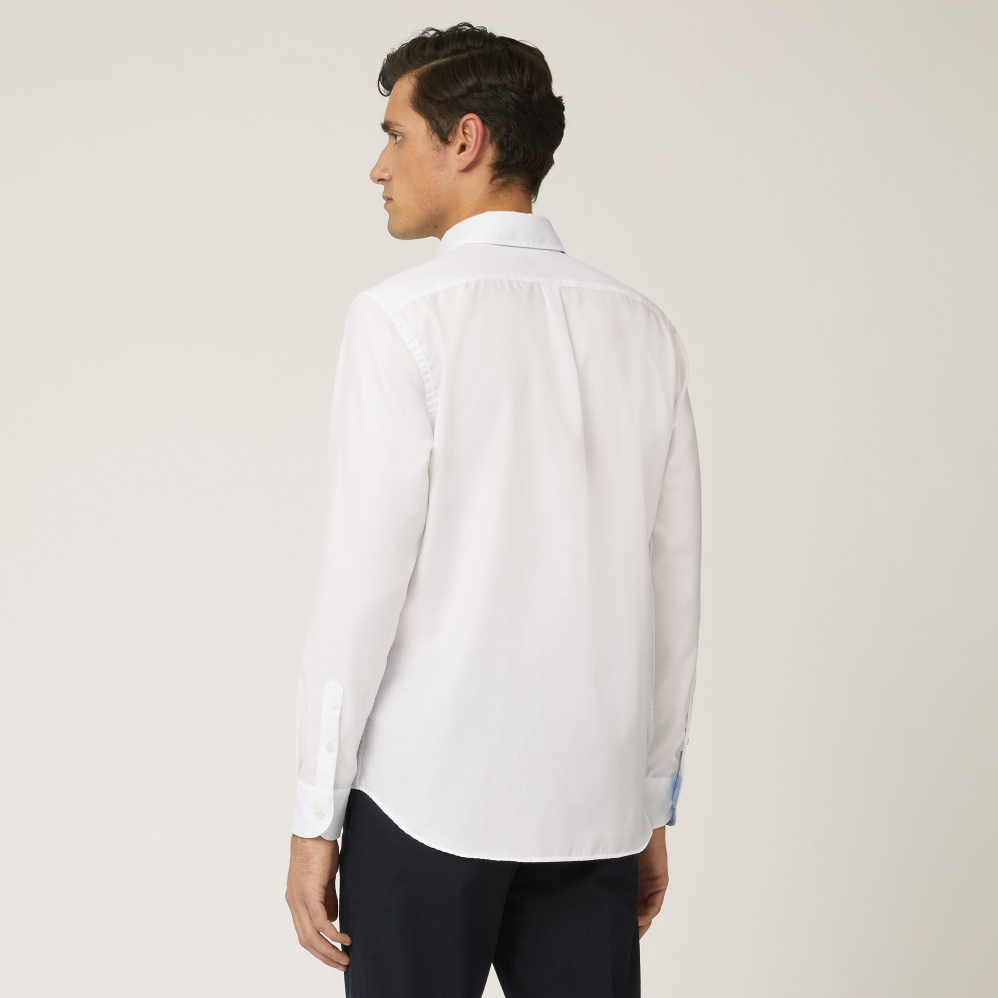 Camicia Con Interni A Contrasto, Bianco, large