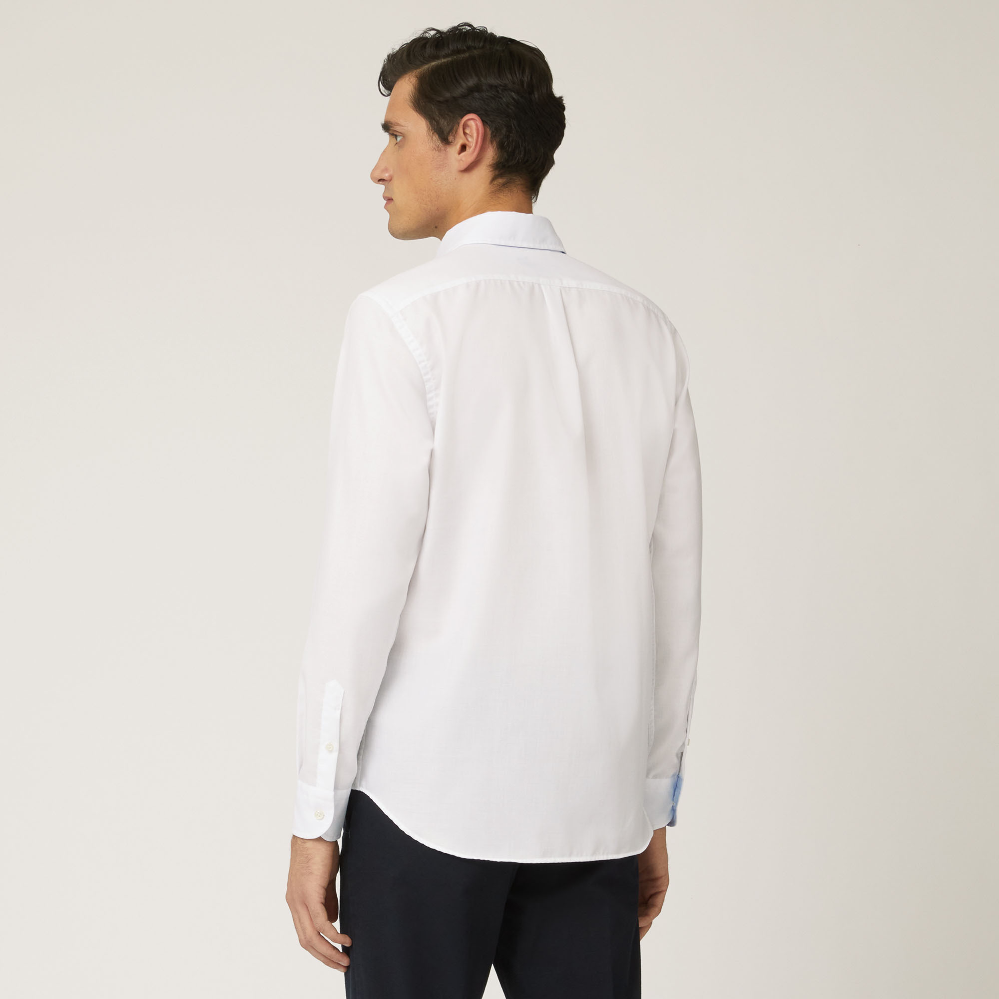 Camisa Con Interiores A Contraste, Blanco, large image number 1