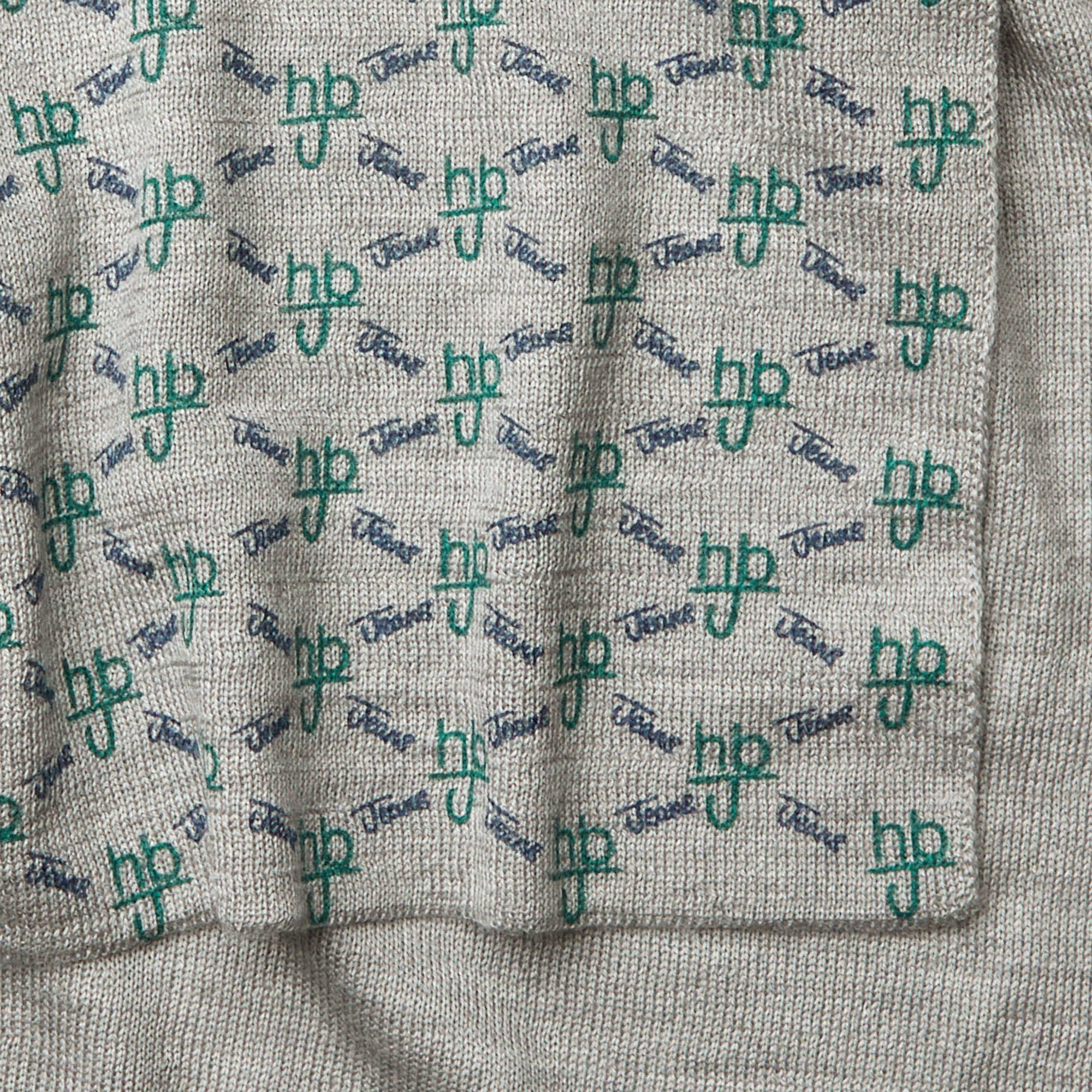 Sciarpa In Misto Lana Con Logo E Lettering All-Over, Verde Petrolio, large image number 1