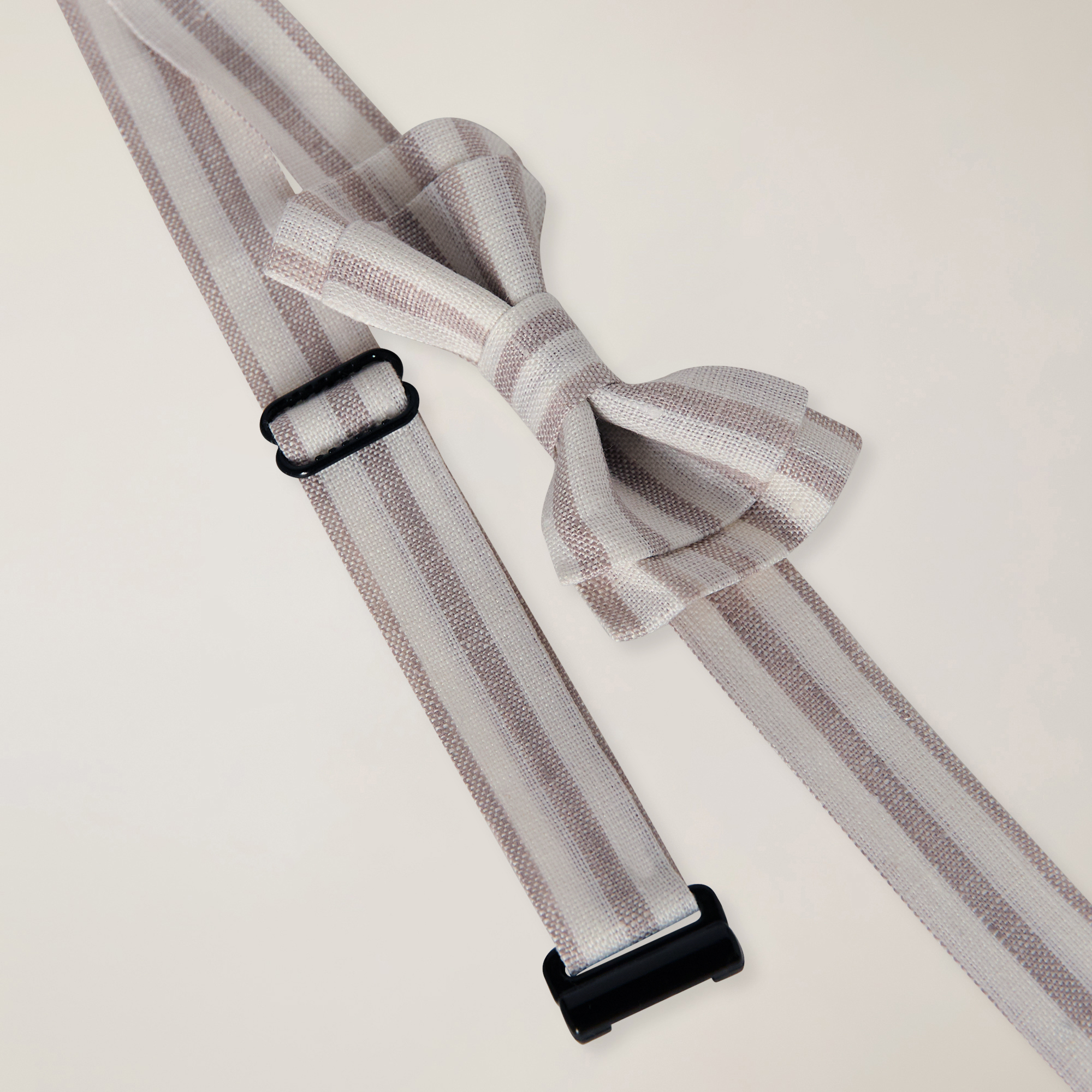 Striped linen bow tie