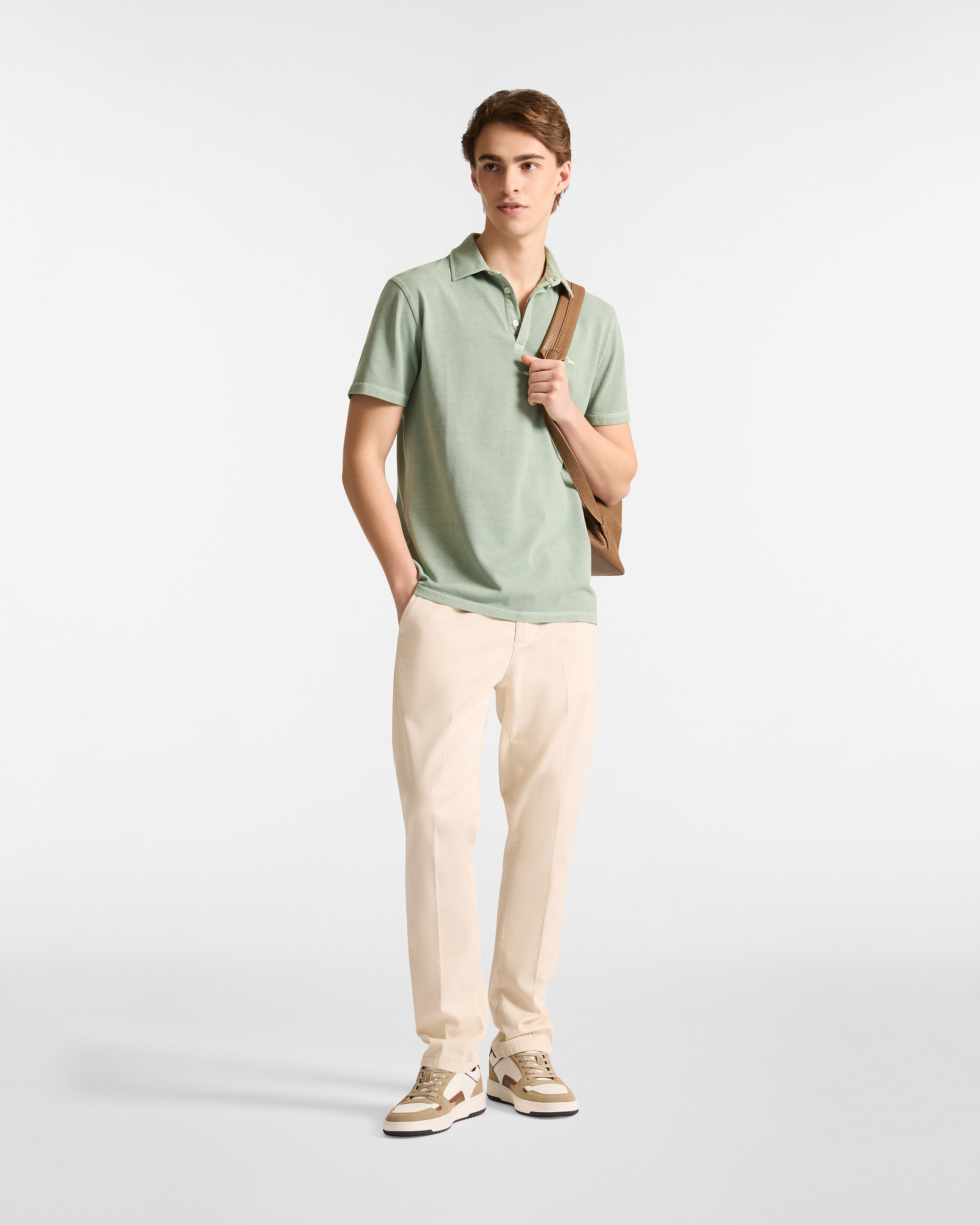 Cotton Polo with Dachshund, Light Green, large image number 3