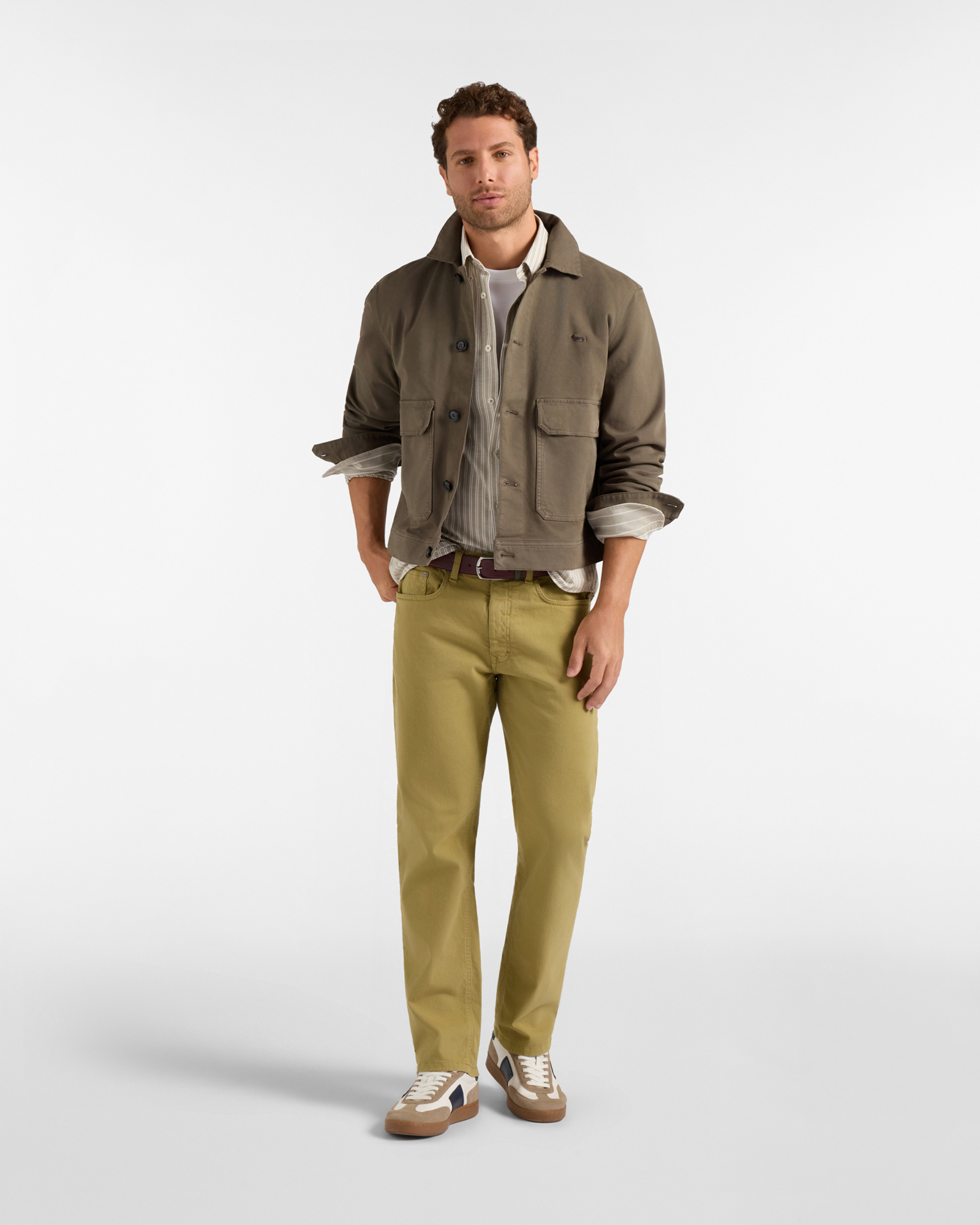 Men's  cotton cavalry twill jacket with flap pockets, PETROLEUM GREEN, large image number 3