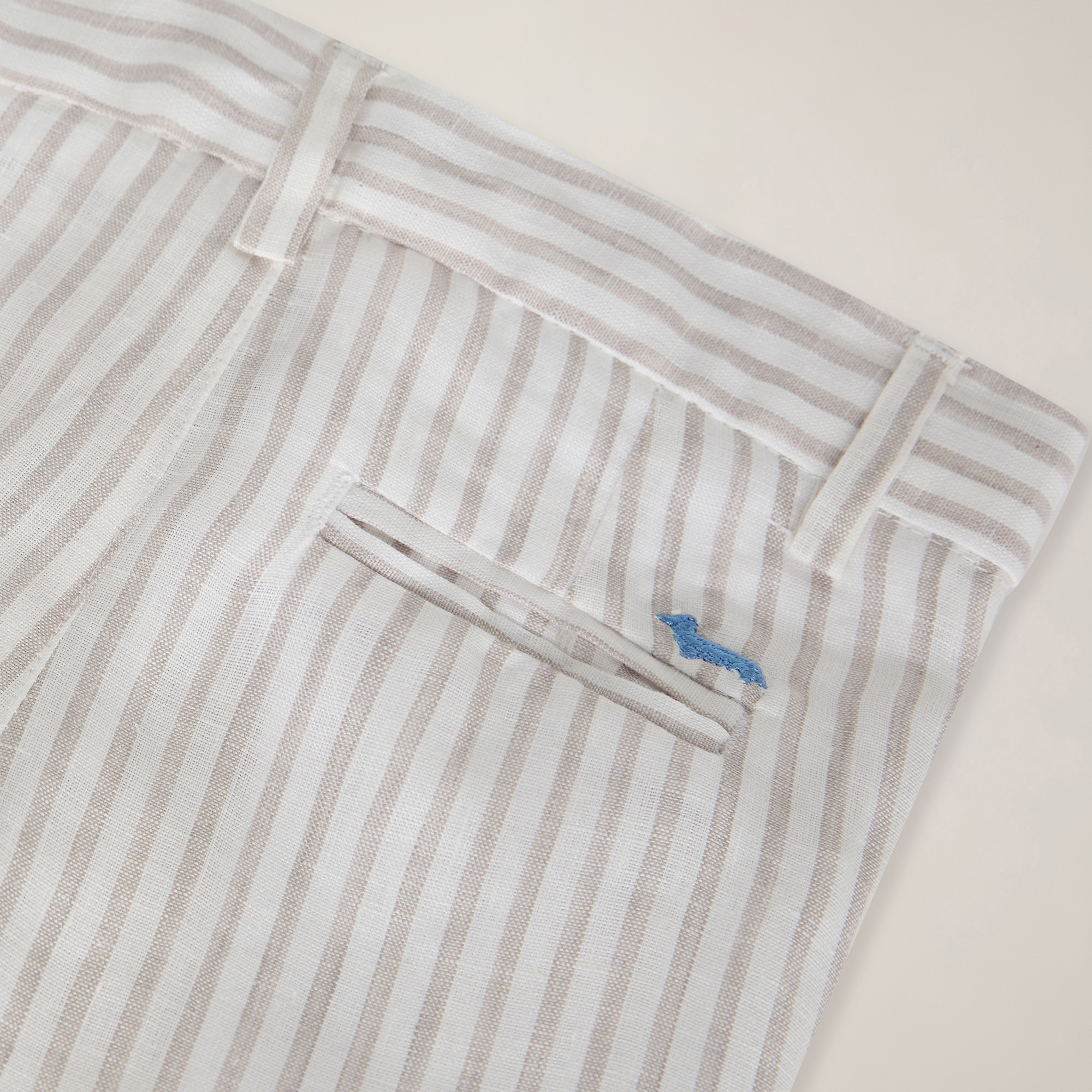 Striped linen bermuda shorts, Beige, large image number 2
