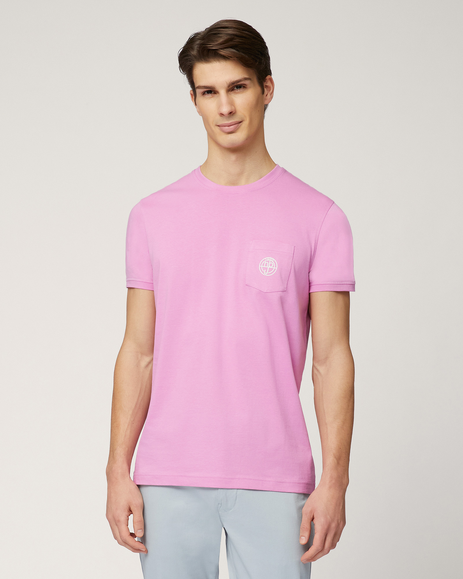 T-Shirt Con Taschino Logato, Rosa, large