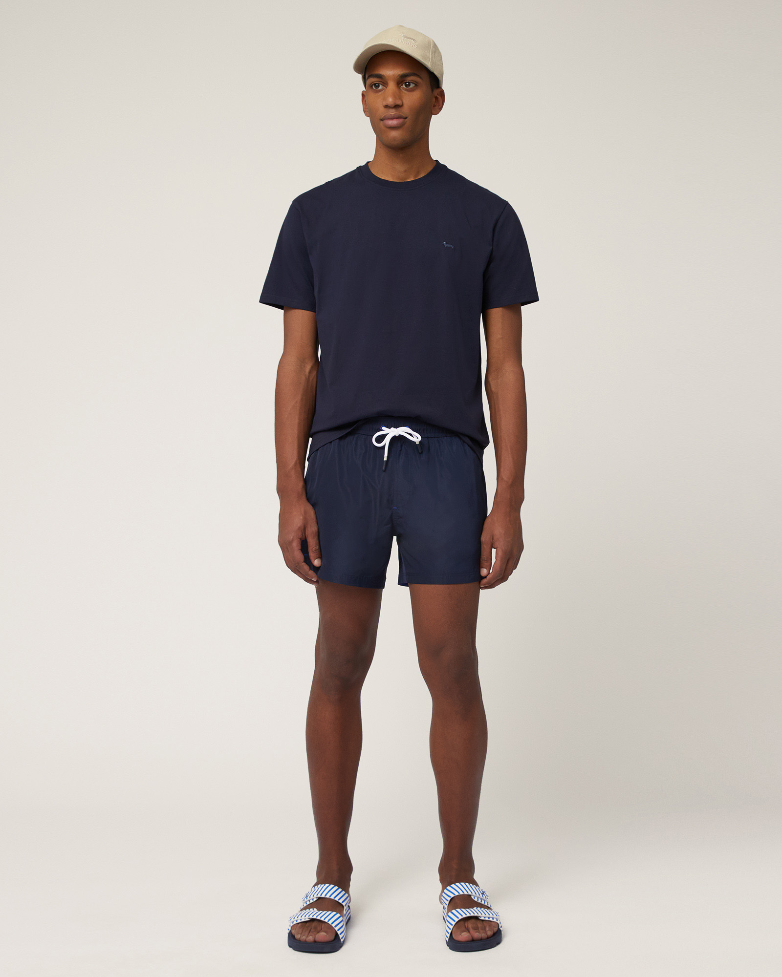 Swim Trunks with Dachshund, Navy Blue, large image number 3