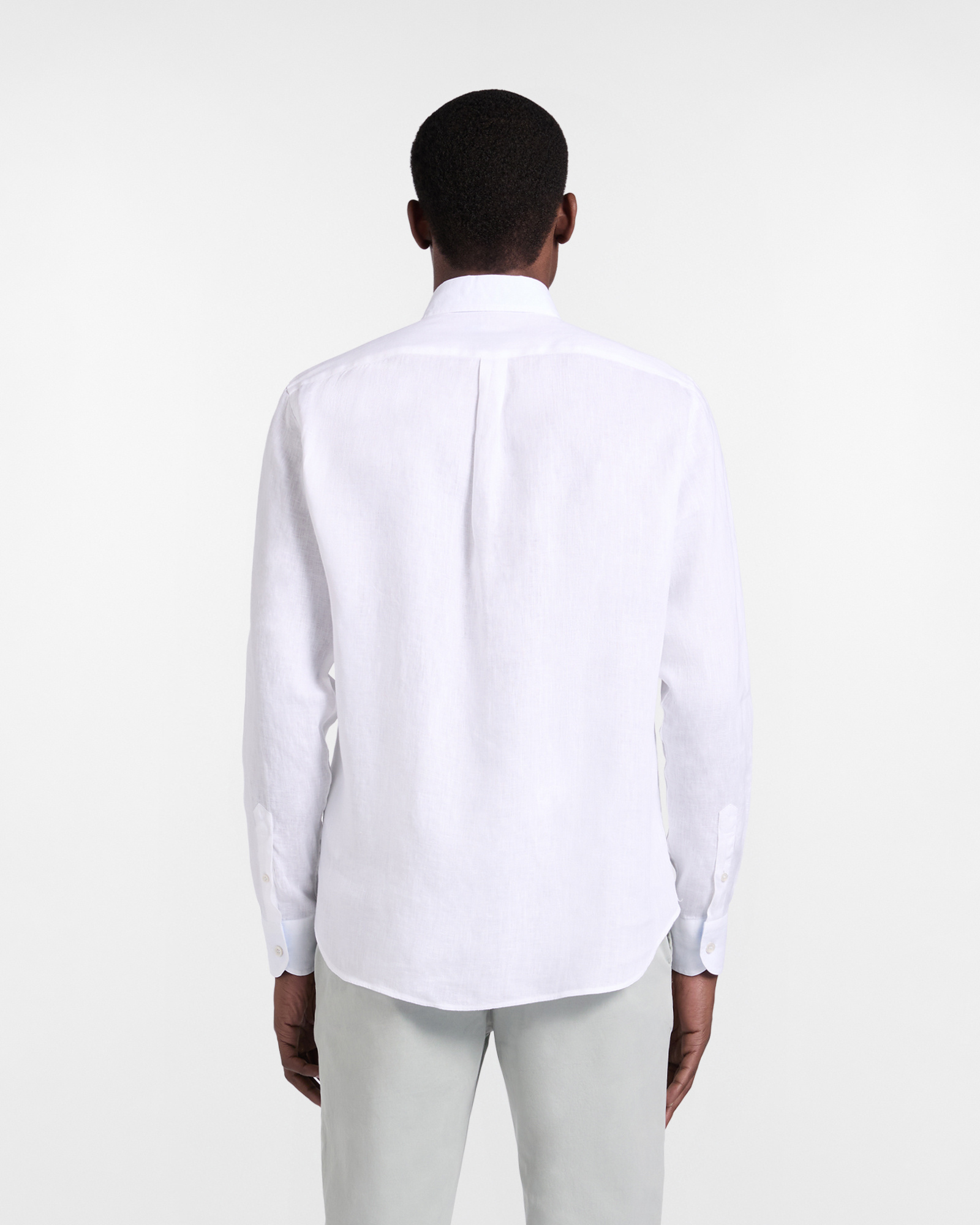 Camisa de lino puro, corte regular., Blanco, large image number 1