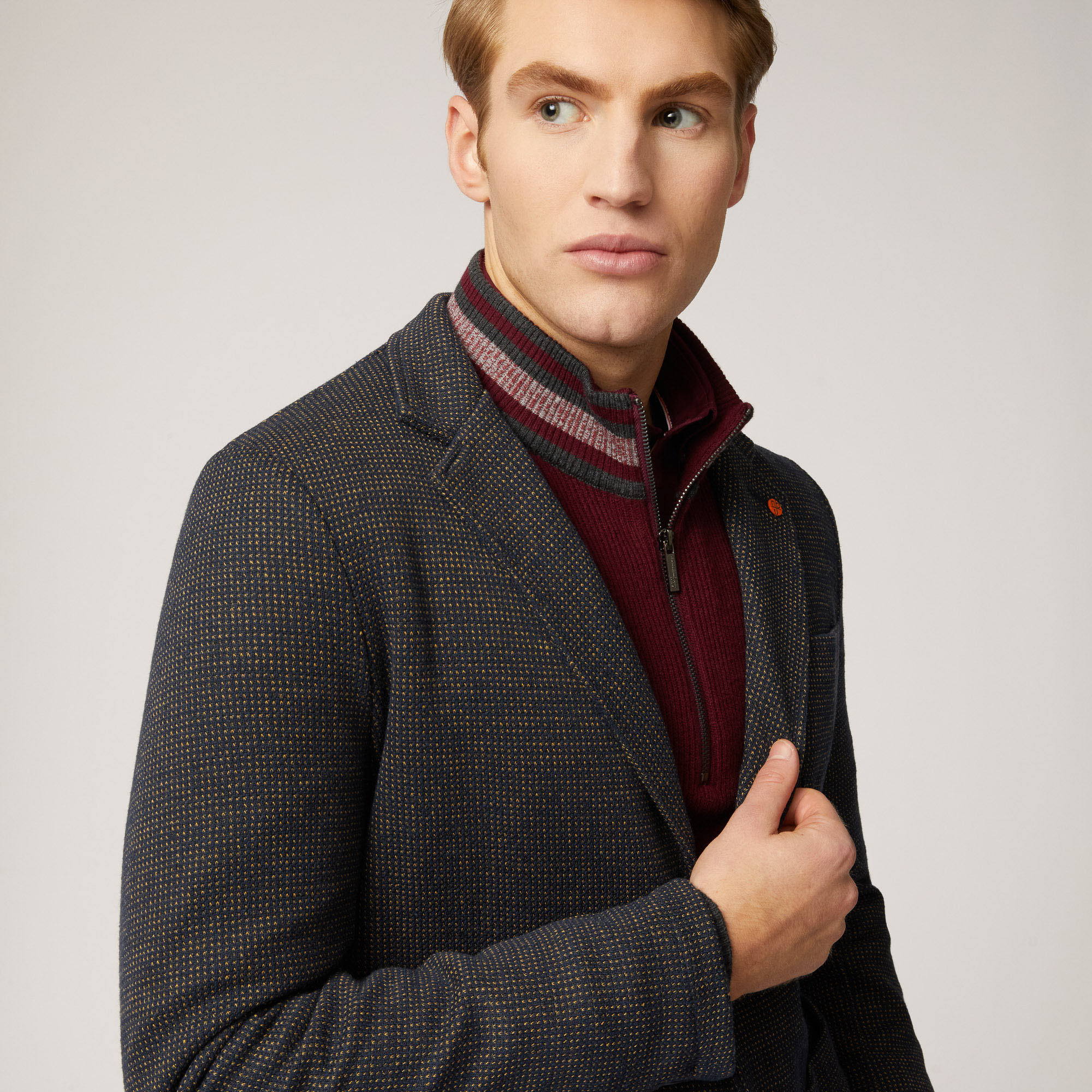 Giacca Uomo In Tessuto Strutturato, Light Blue, large image number 2