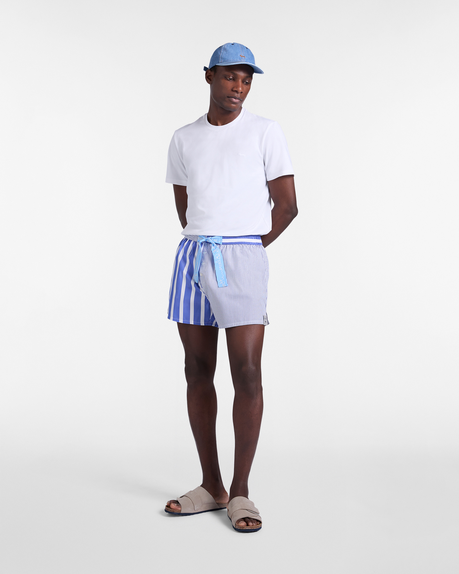 Men&rsquo;s Re-Loved boxer shorts made of shirt fabrics in sea shades, Blue, large image number 3