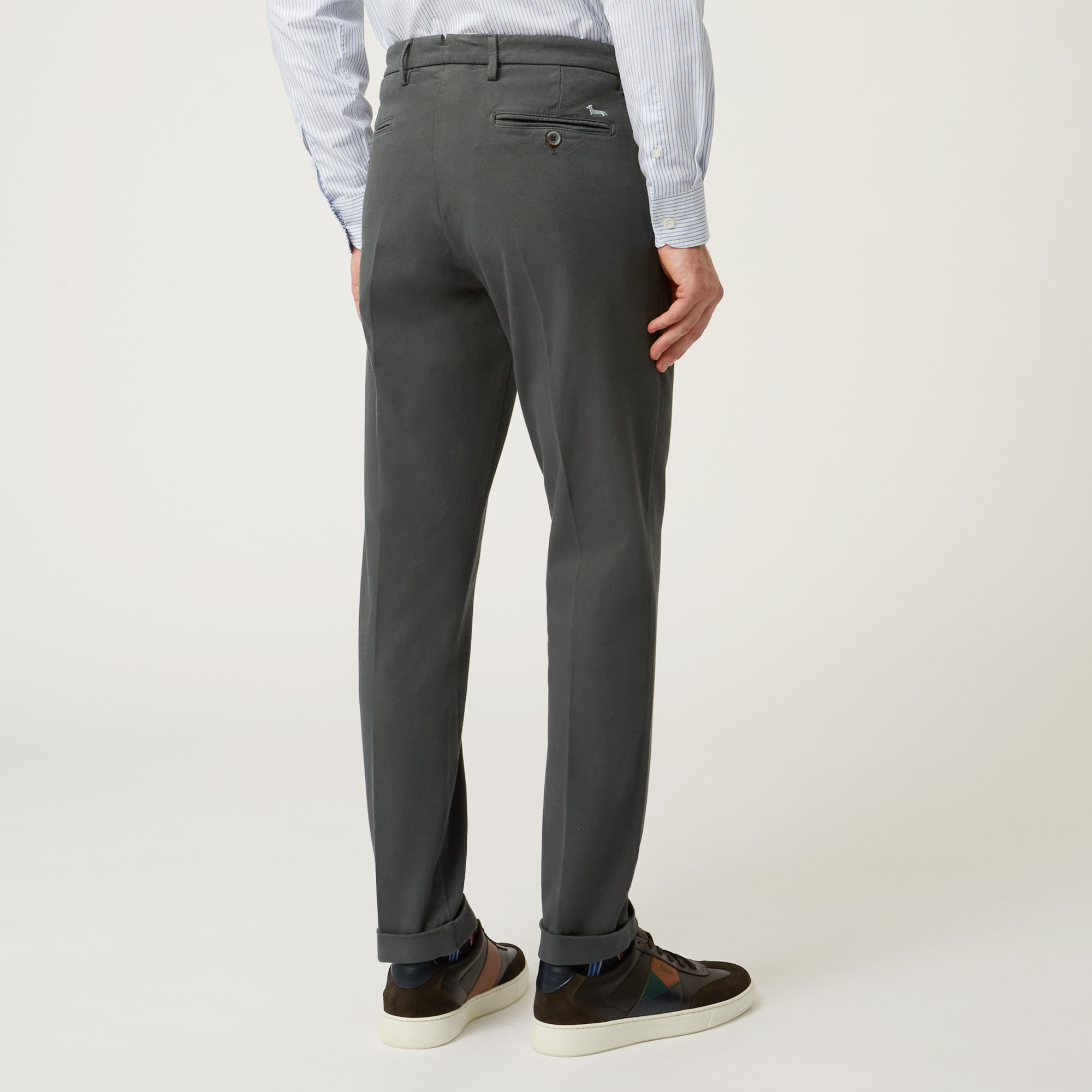 Pantalone In Cotone Stretch, Grigio, large image number 1