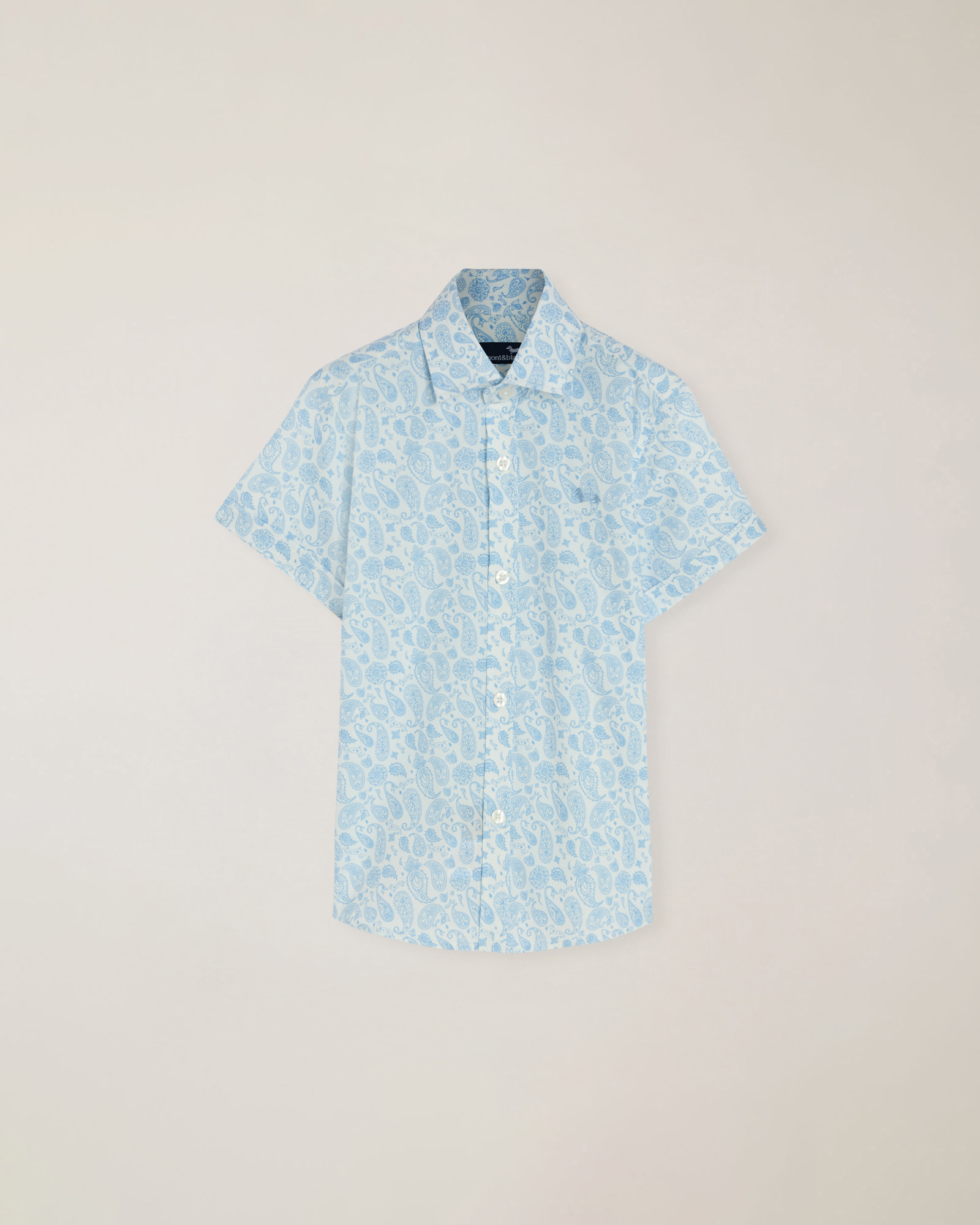 Camicia fancy a manica corta con ricamo logo