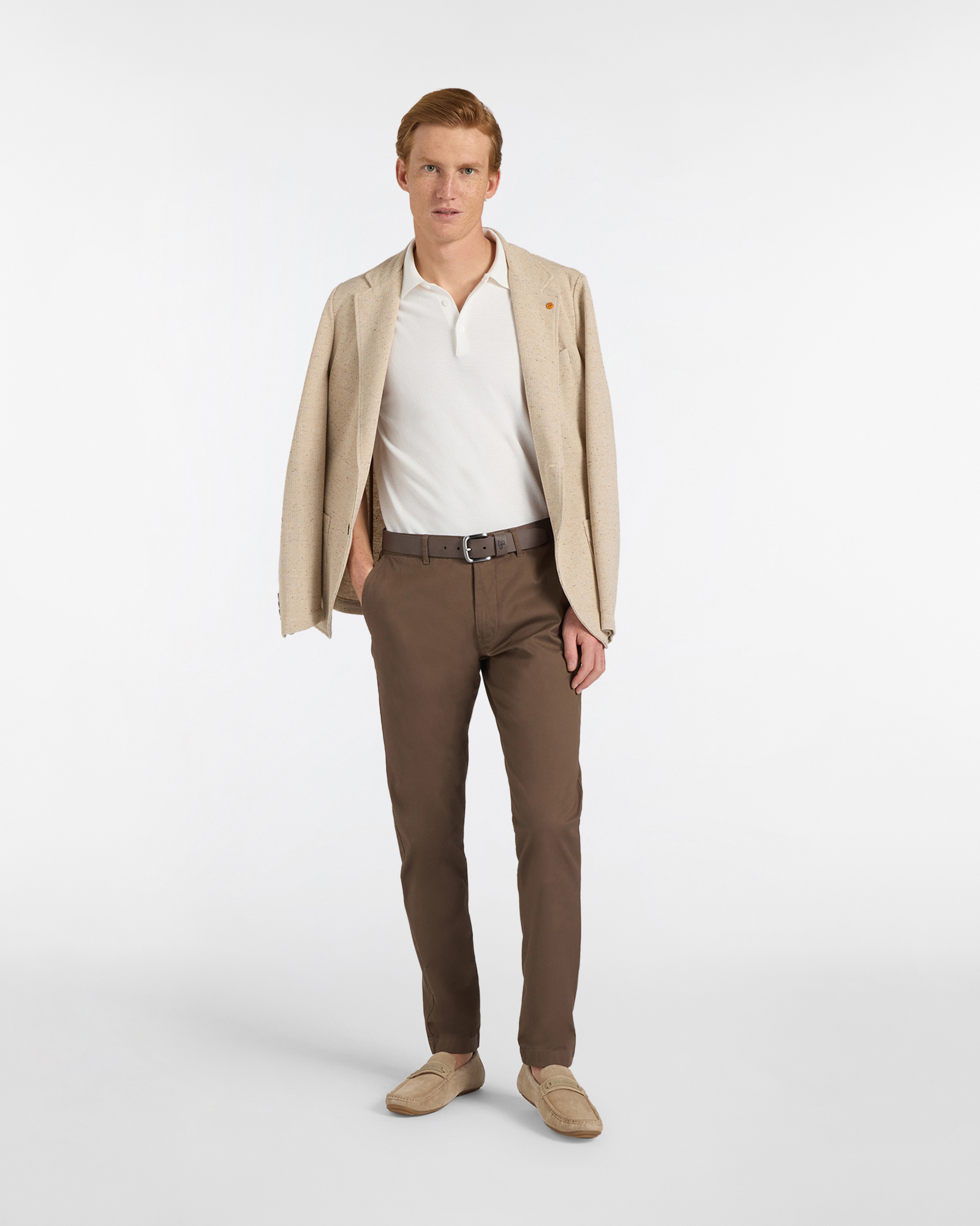 Giacca Uomo in Jersey, Beige, large image number 3