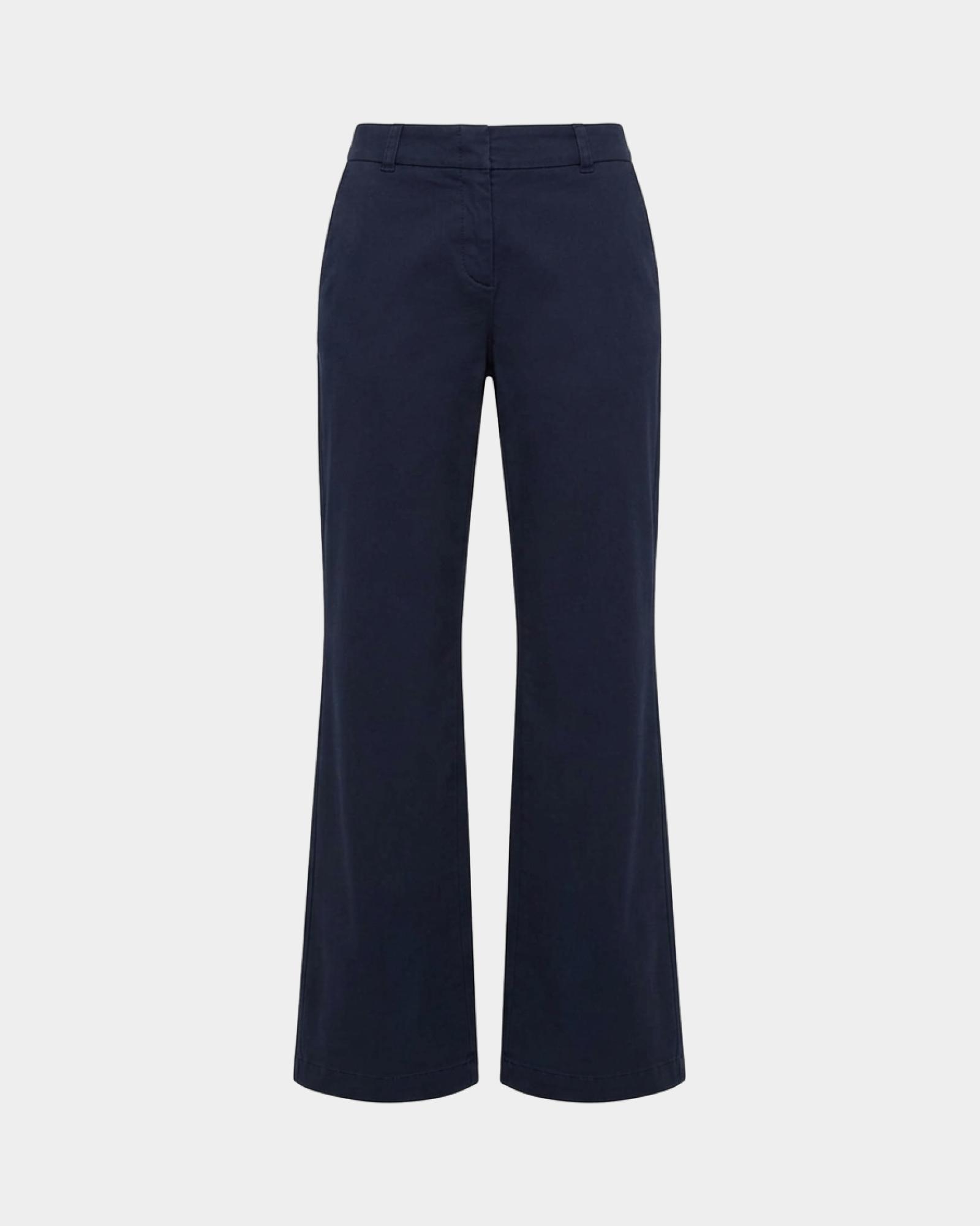 Women&rsquo;s dark  stretch cotton chino trousers, BLUE, large