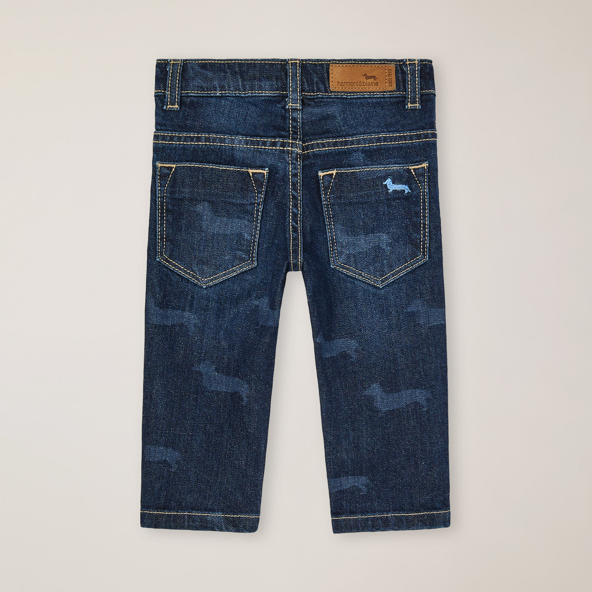 Five pockets with Dachshund print, Blu Denim, large image number 1