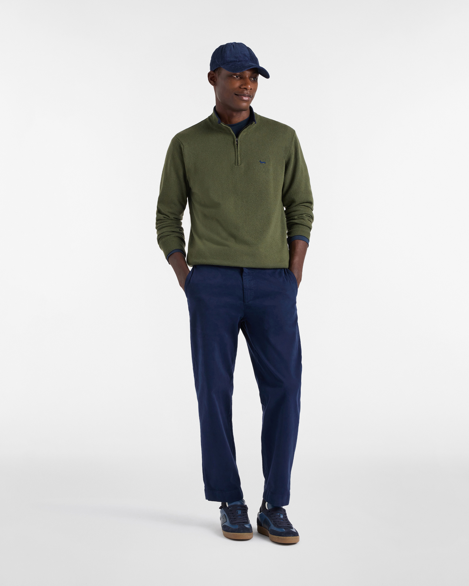 Half-Zip Wool Blend Pullover, Green, large image number 3