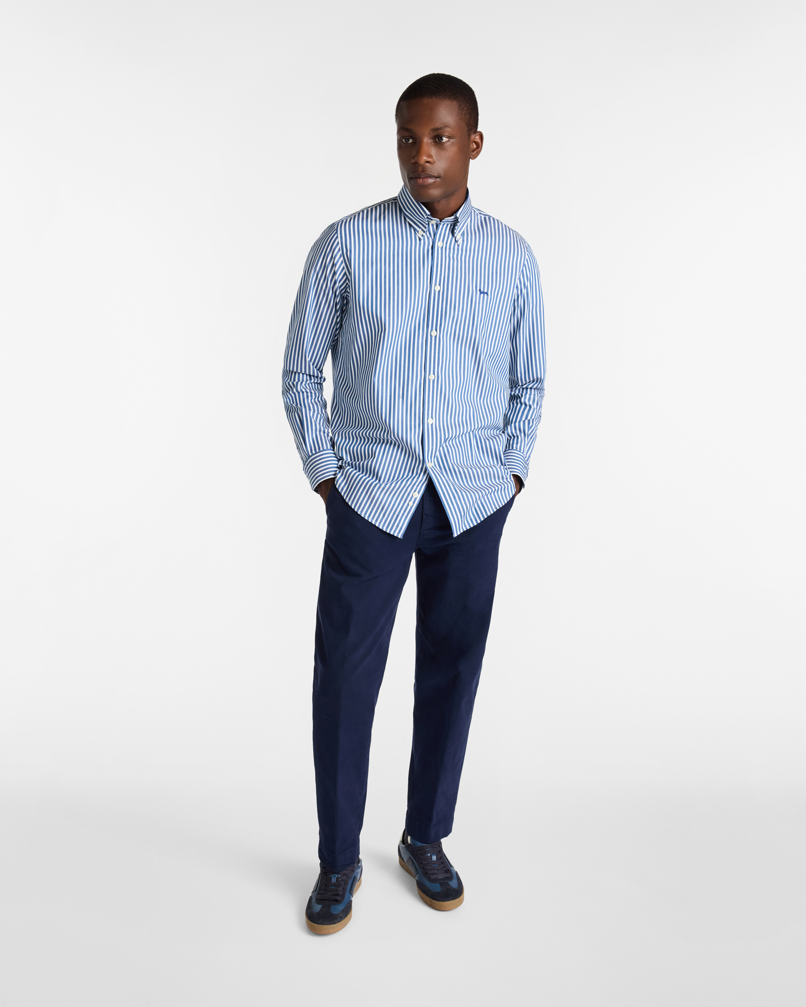 Camicia A Righe Con Bassotto, Blu Chiaro, large image number 3