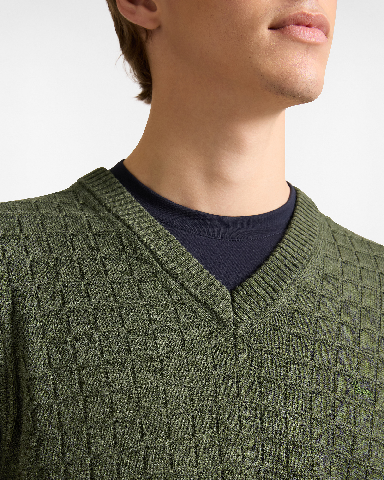 Vest with Checkered Pattern, Green, large image number 2