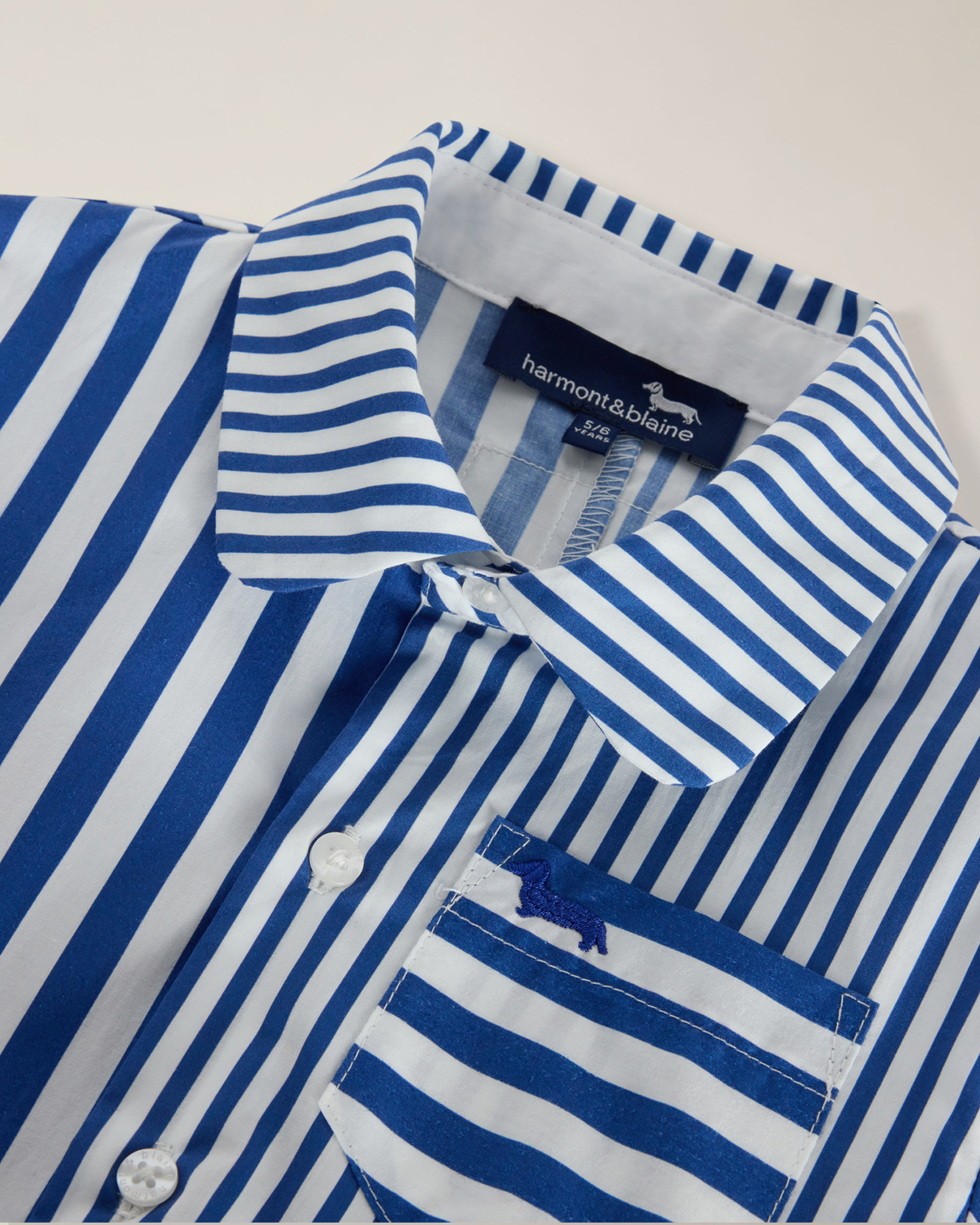 Abito camicia sorbetto con ricamo logo, Bluette, large image number 2