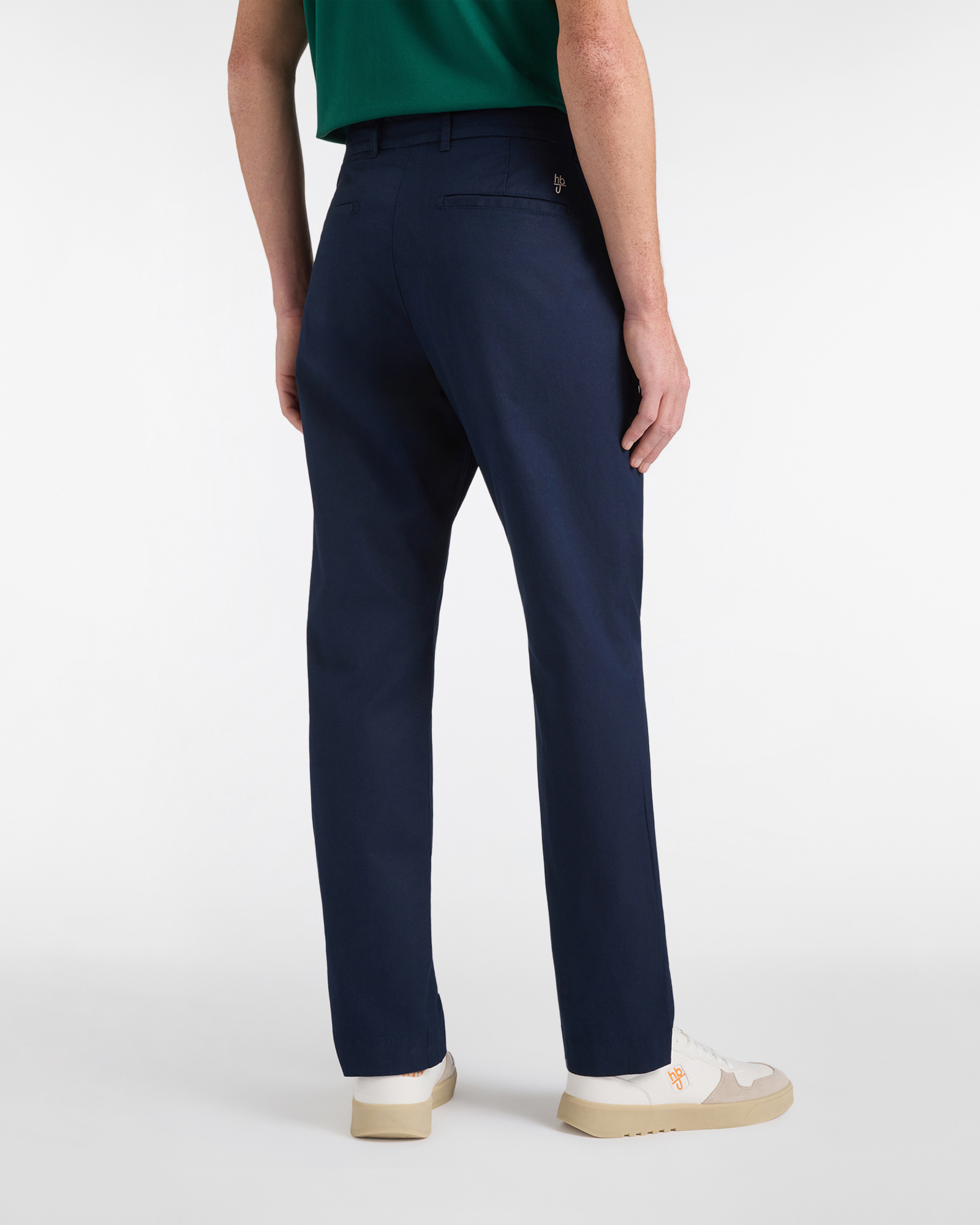 Chino Uomo in Cotone e Lino Regular Fit, Blu scuro, large image number 1