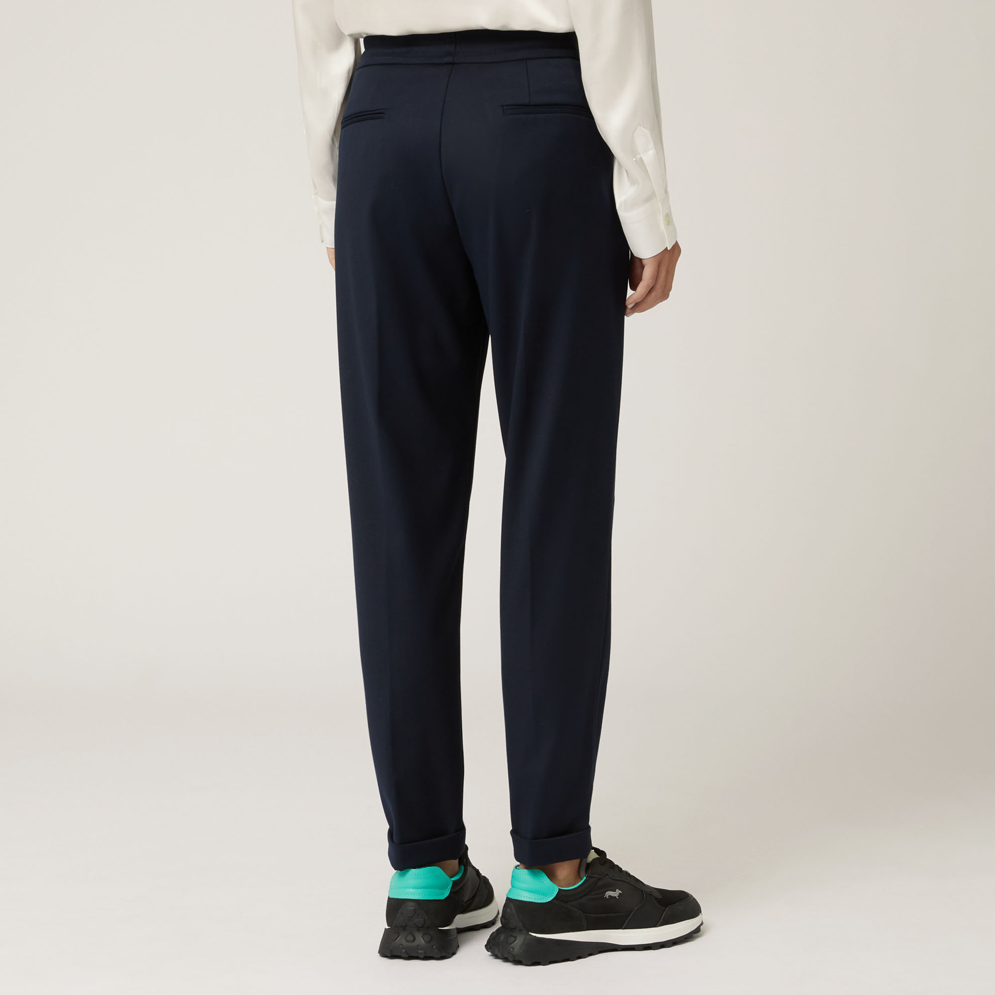 Pantalone Con Coulisse In Vita, Blu Navy, large image number 1
