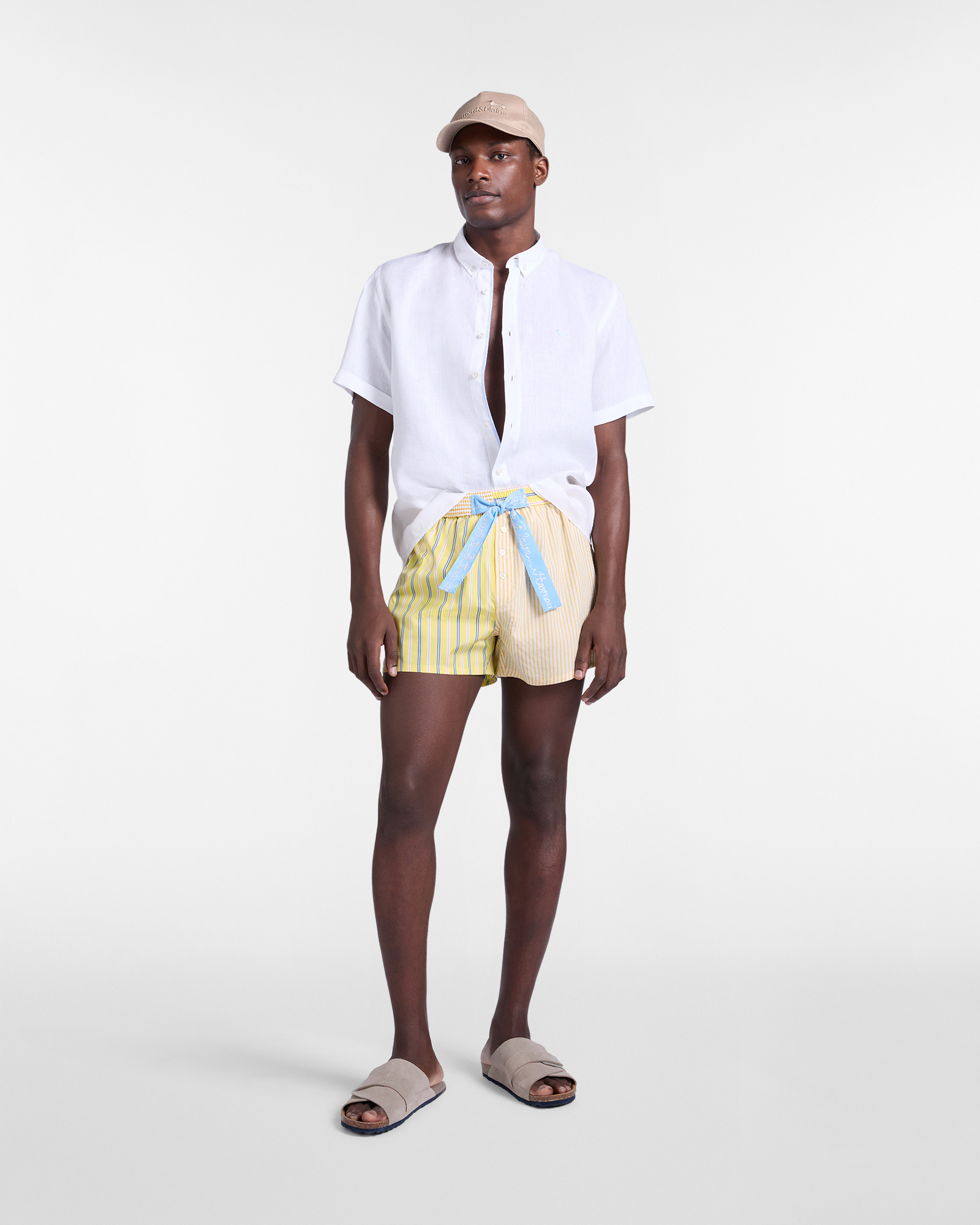 Men&rsquo;s Re-Loved boxer shorts made of shirt fabrics in sun shades, Yellow, large image number 3