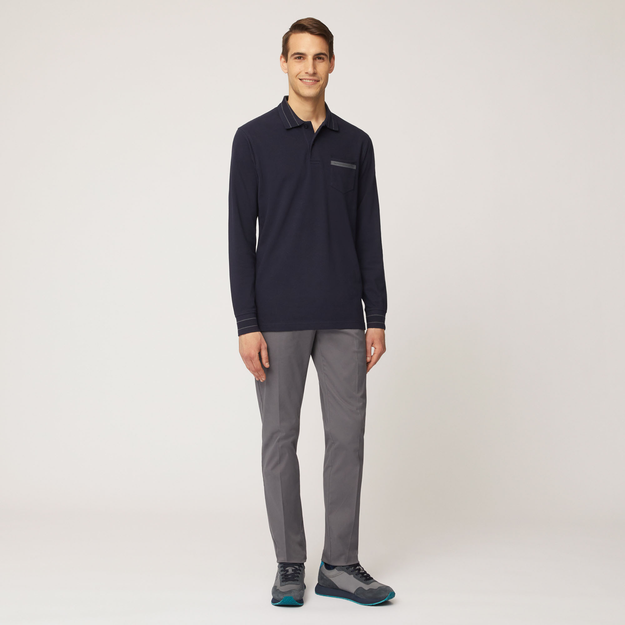 Polo Regular Fit Con Taschino E Dettagli A Contrasto, Light Blue, large image number 3