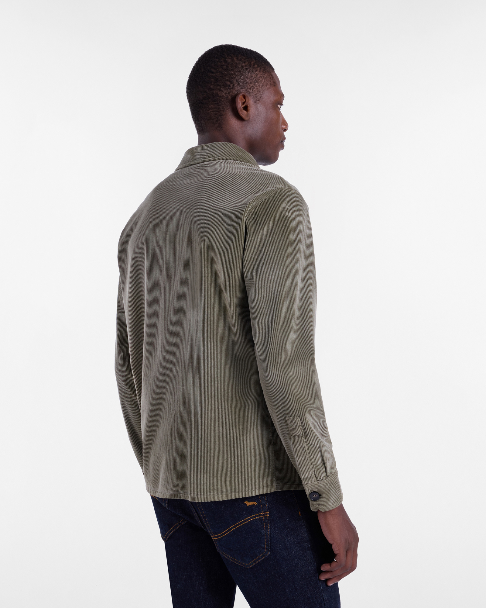 Overshirt In Velluto Capsule Artigianalità a Colori, Verde Militare, large image number 1