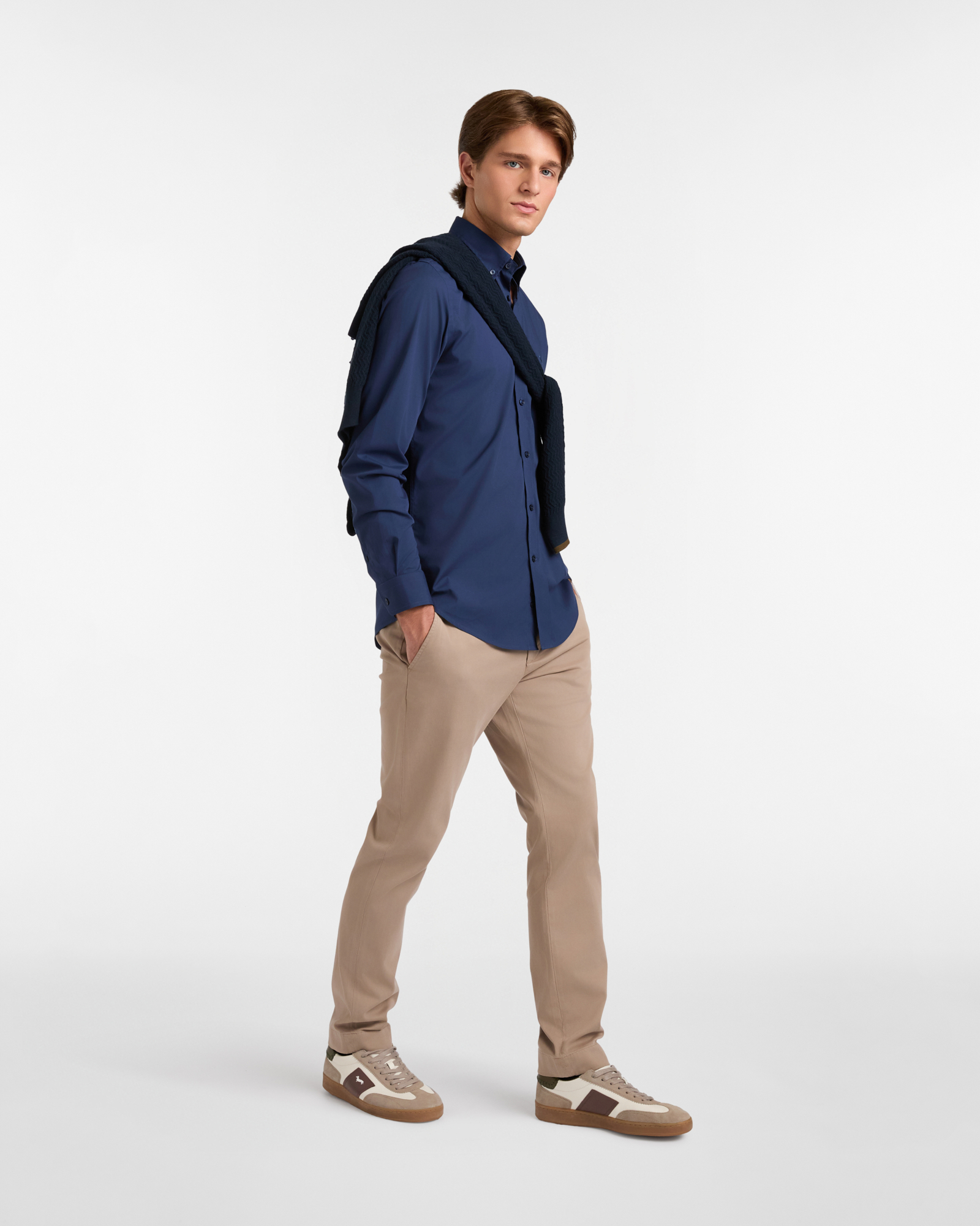 Narrow Fit Chino Trousers, Sand, large image number 3