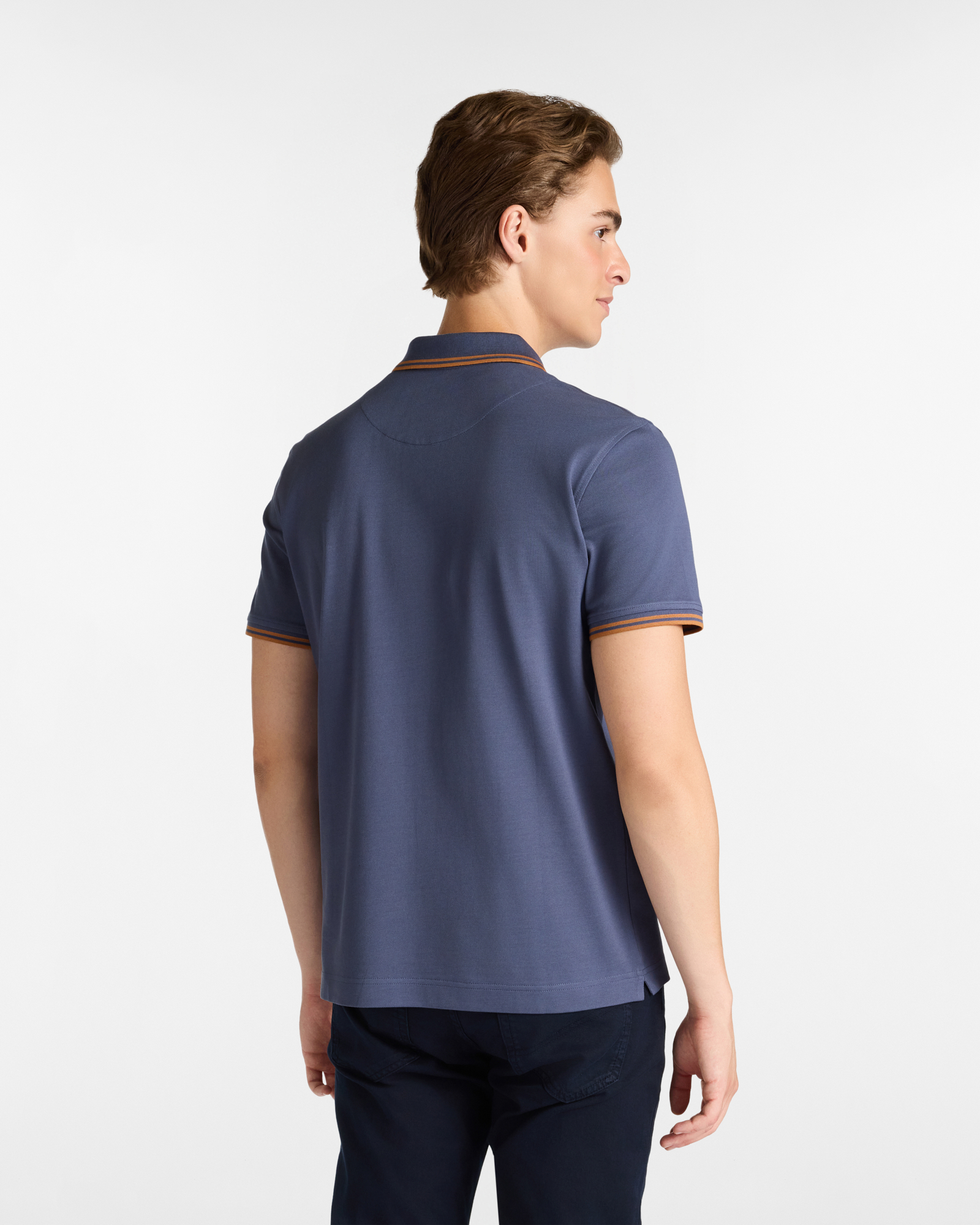 Polo with Striped Details, Dark Lavander, large image number 1