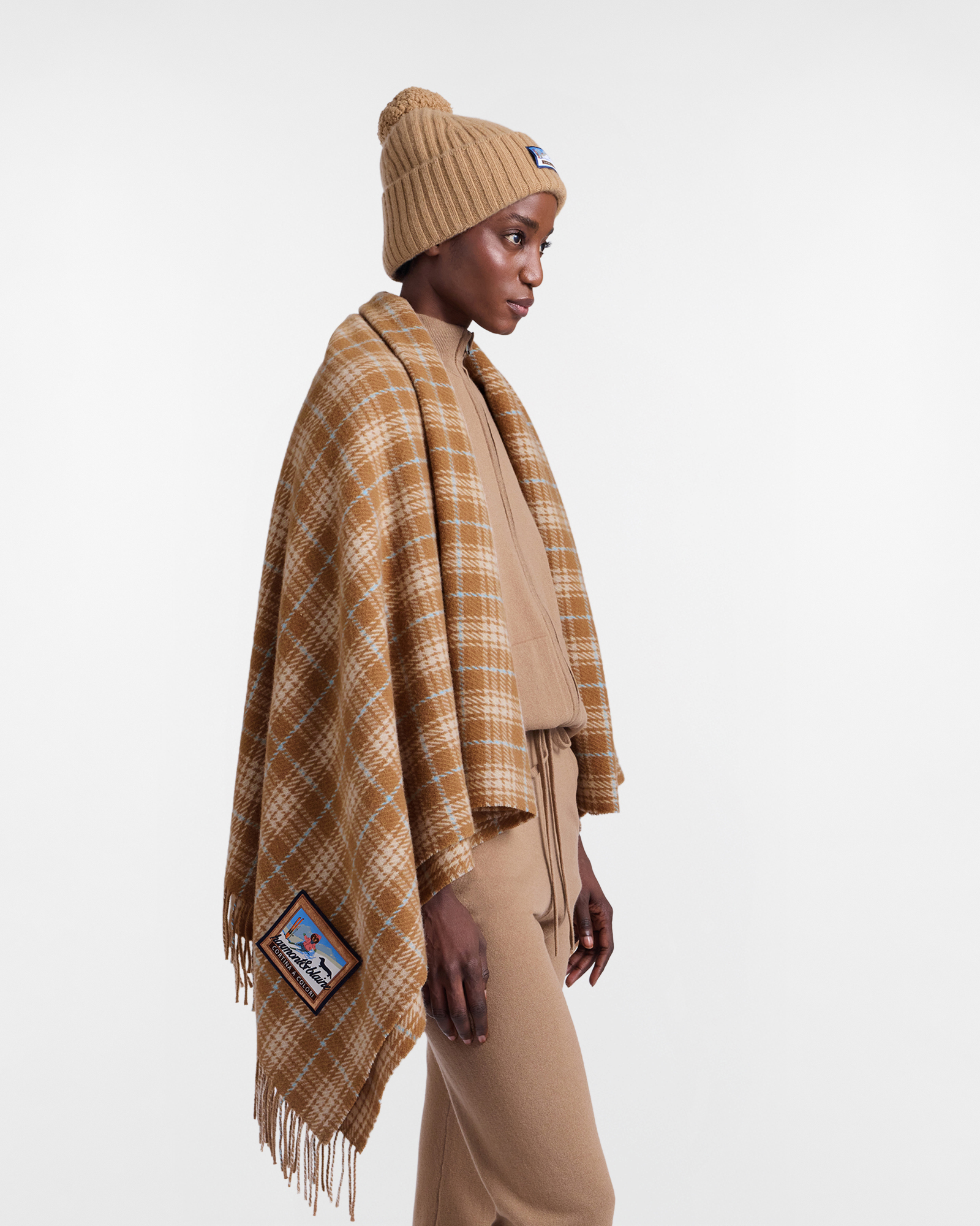 Plaid in misto cashmere "Cortina a Colori", Beige, large image number 3