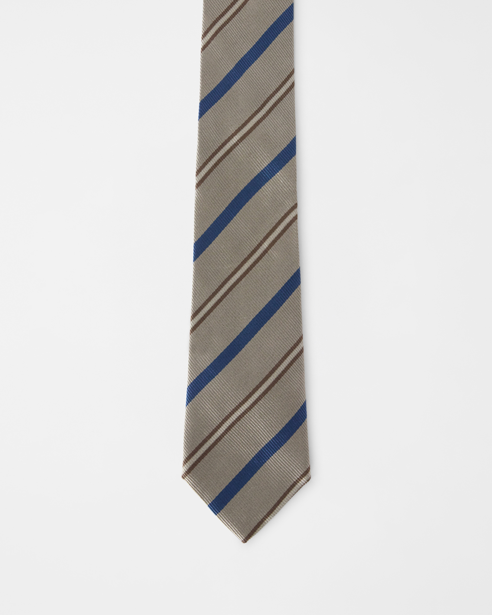 Men&rsquo;s pure silk striped tie from the &lsquo;Colours Quality&rsquo; capsule collection, BEIGE, large